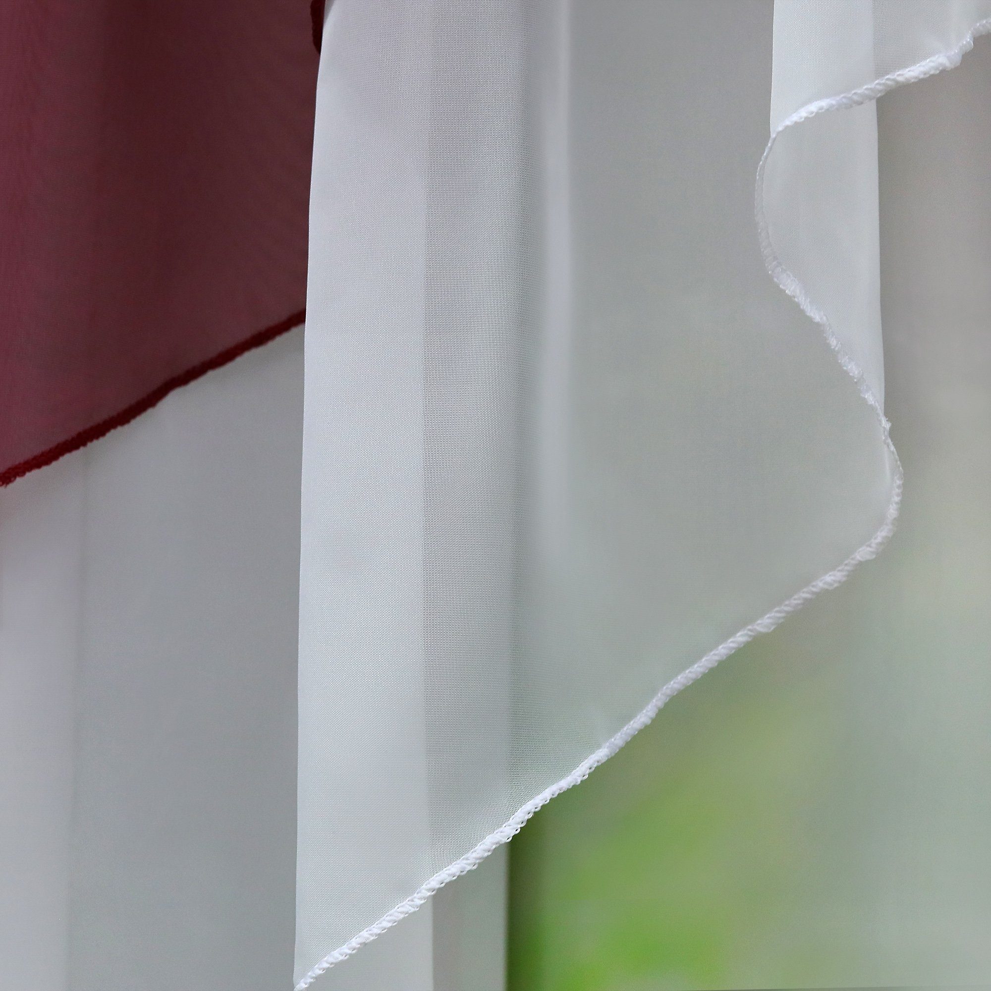 Delien Scheibengardine Beyza (2 St), Stangendurchzug, transparent, Zweifarbig