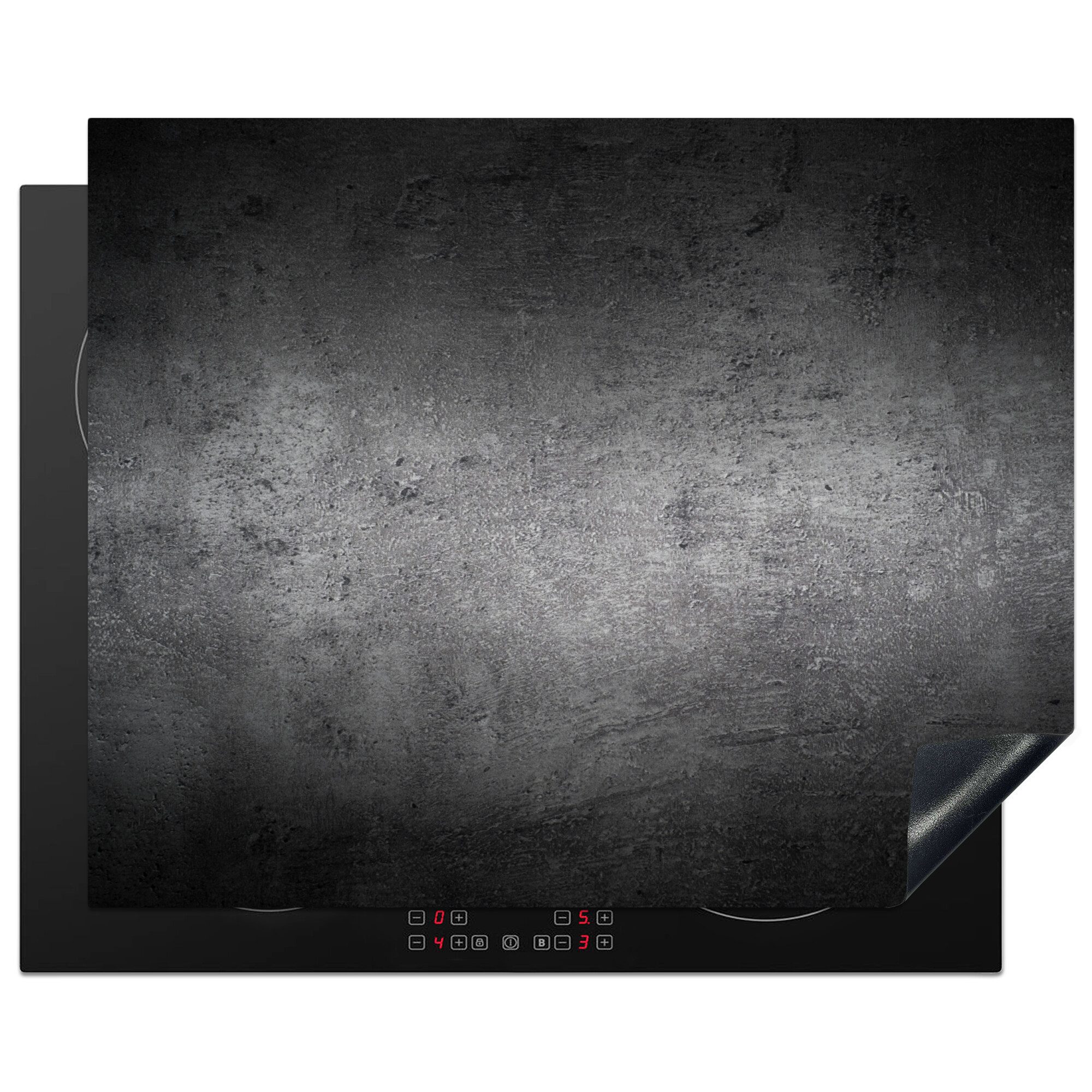 MuchoWow Herd-Abdeckplatte Beton - Grau - Retro - Zement - Textur, Vinyl, (1 tlg), Abdeckung Induktionskochfeld Schutzmatte, Küche Deko, 65x52 cm