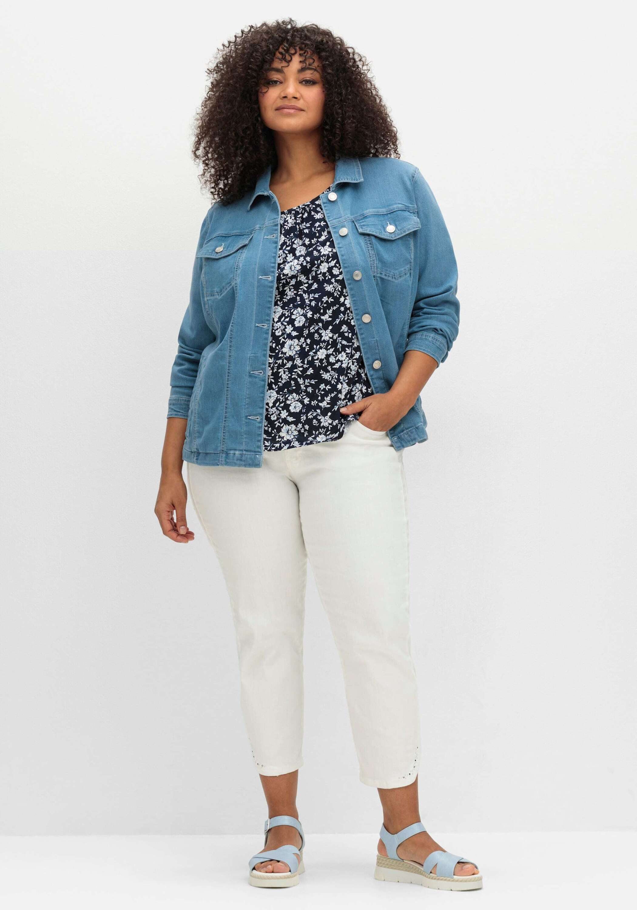 Sieh an! Allwetterjacke Jeans-Jacke Langarm