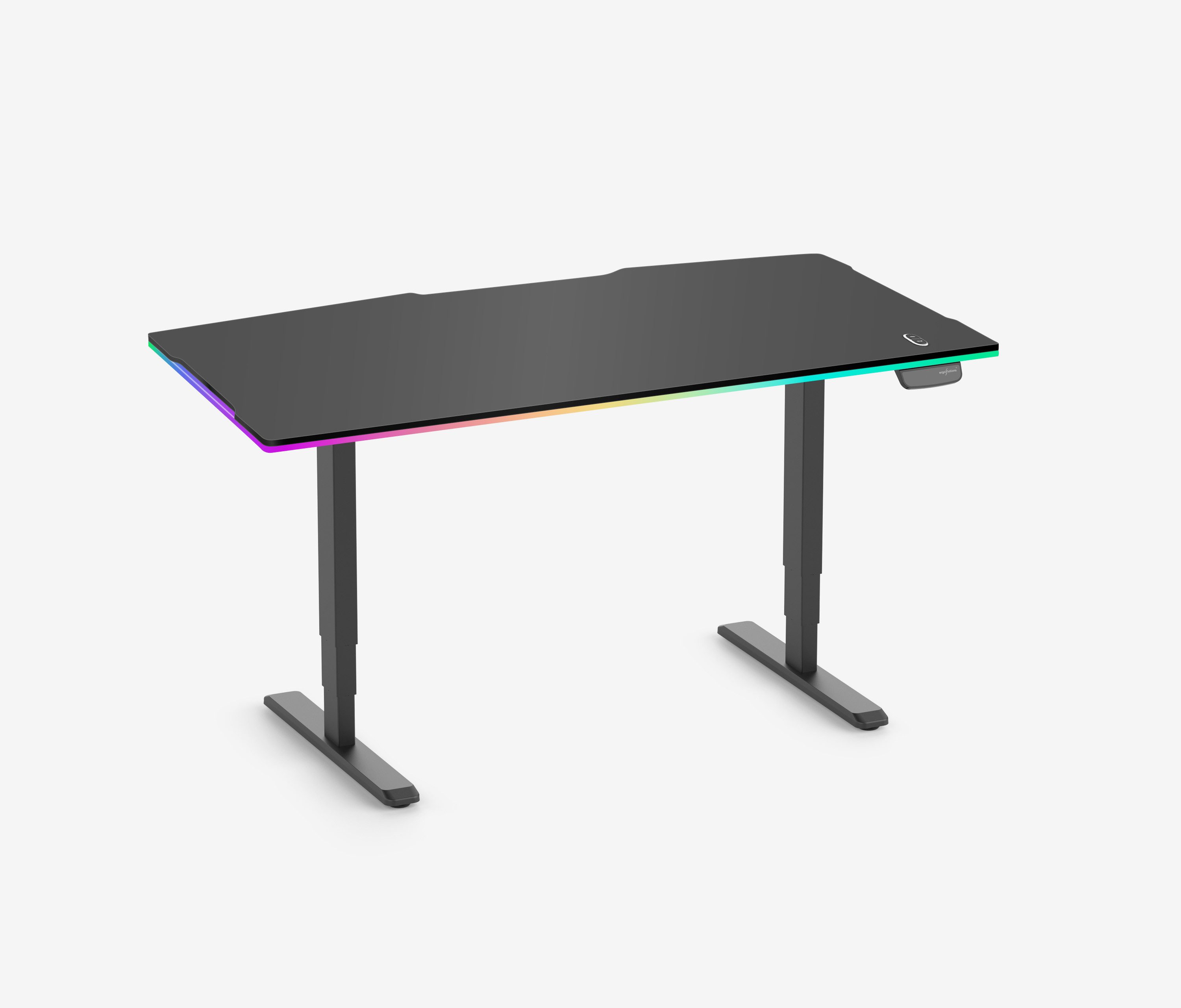 Ergolutions Schreibtisch PRIMUS elektrisch höhenverstellbarer LED GAMINGSCHREIBTISCH, 140 kg Traglast / App / Leise / Timer / Memory / Kollisionssensor