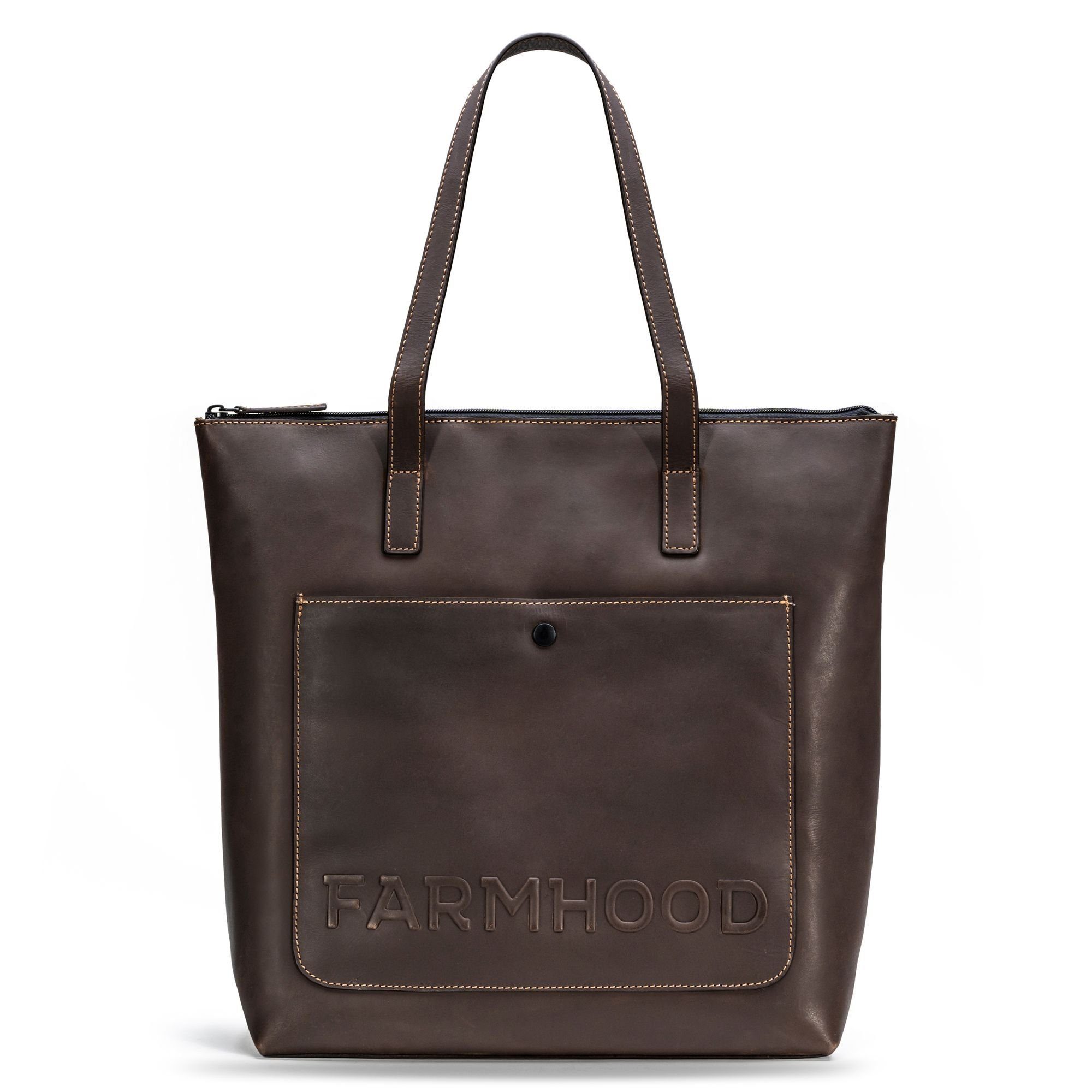 Farmhood Shopper Nashville, Leder dark brown