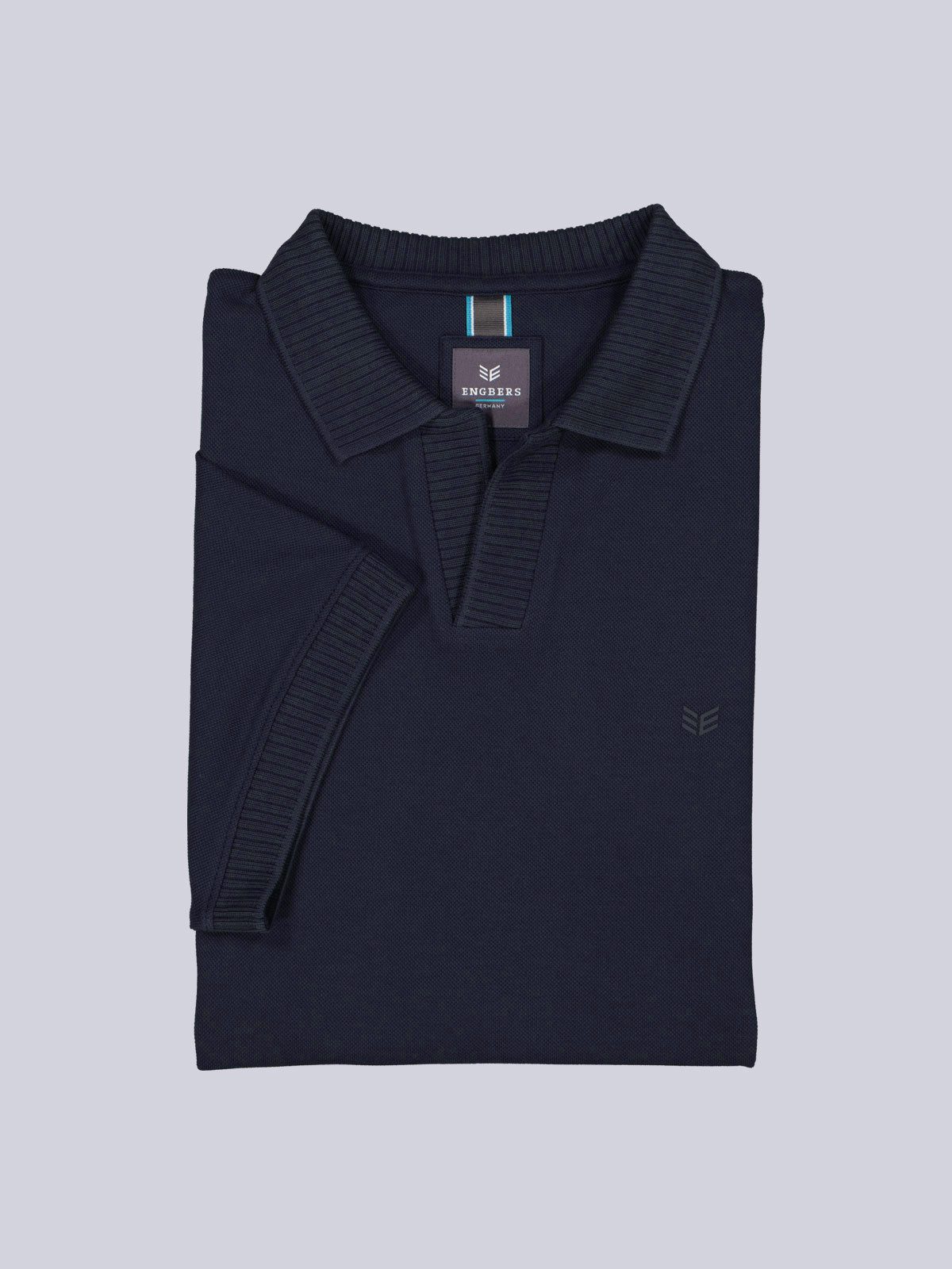 ENGBERS GERMANY T-Shirt Herren Polo-Shirt aus aus edler Baumwolle, Saphirblau