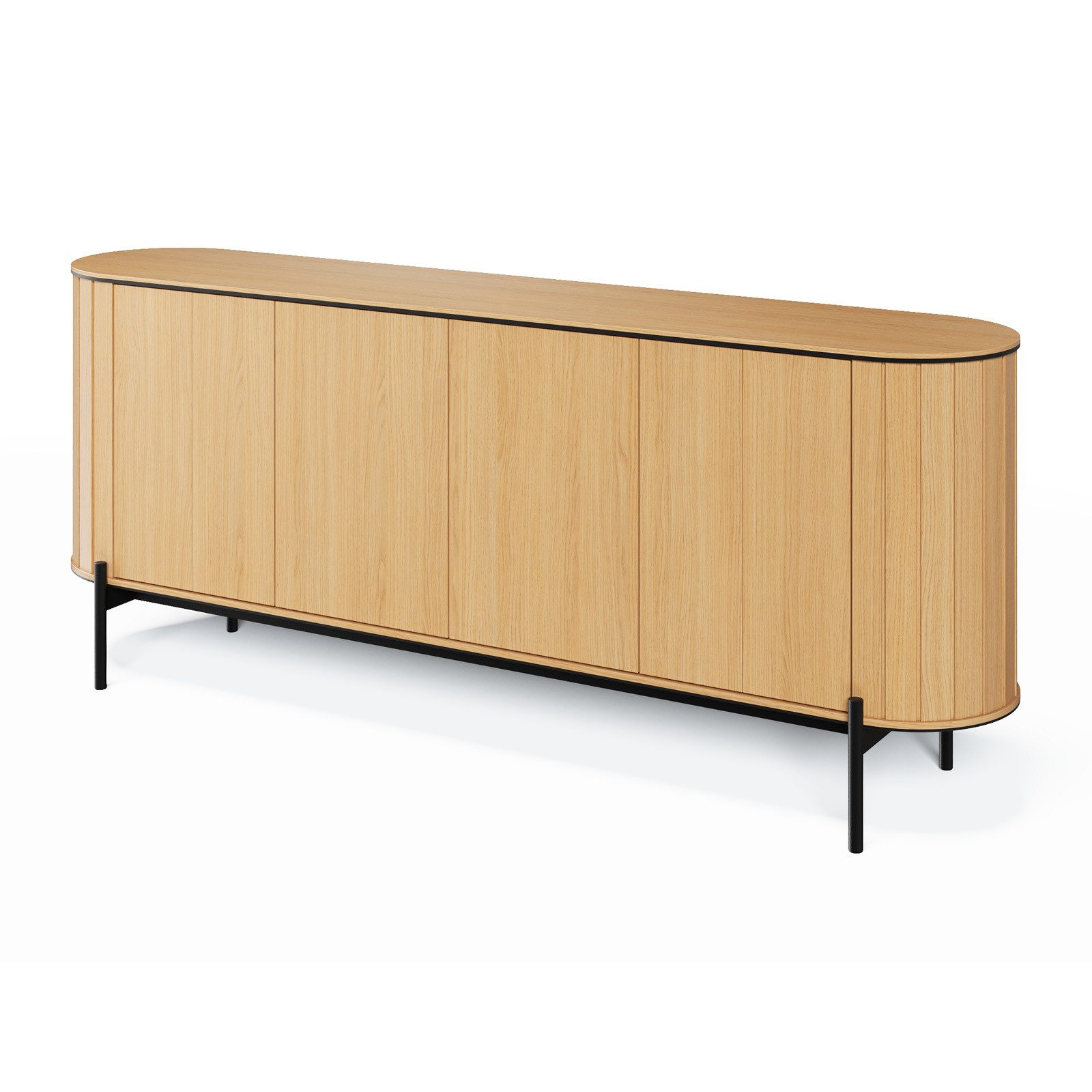 HAUSELEMENT Kommode ROTTO RT-04, Sideboard 4 Türen 200 cm Anrichte Schrank Abgerundete