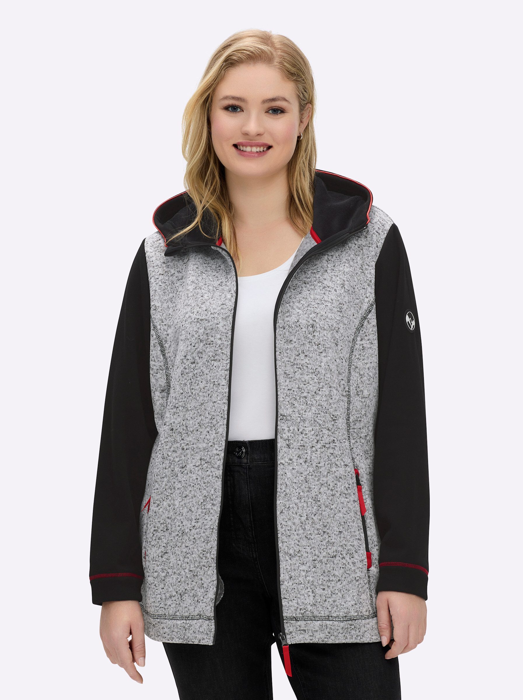 Sheego Fleecejacke Kapuzenfleecejacke . günstig online kaufen