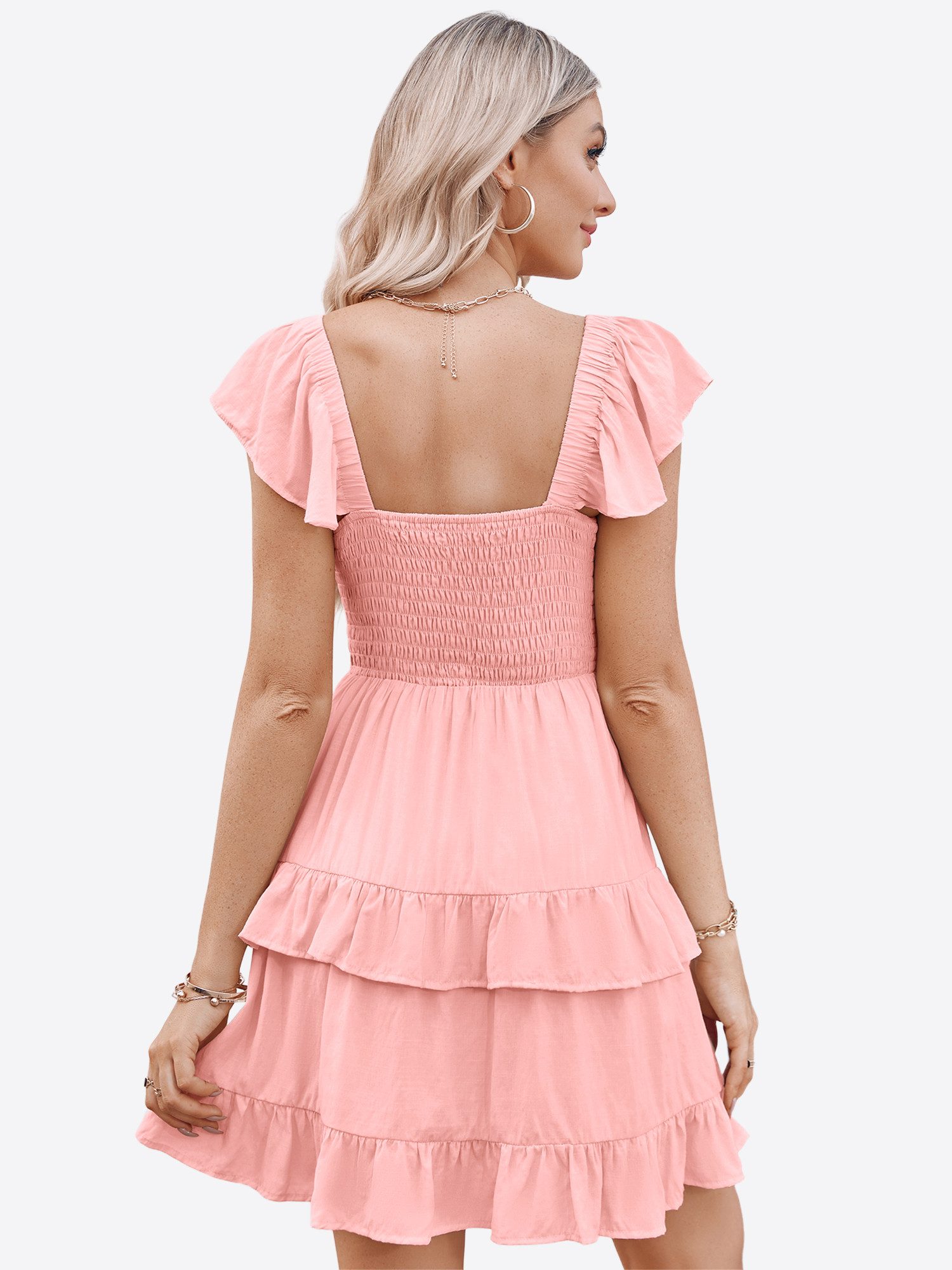 Imily Bela Babydollkleid Damen Boho-Kleider (Packung, 1-tlg., 1per-Pack) Einfarbig