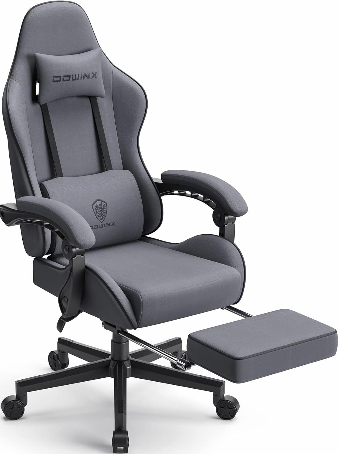 Dowinx Gaming-Stuhl (Ergonomischer Burostuhl,Schreibtischstuhl mit Verstellbarer Sitz), Gaming Stuhl Mit Taschenfederkissen Sessel Fußstütze Ergonomischer