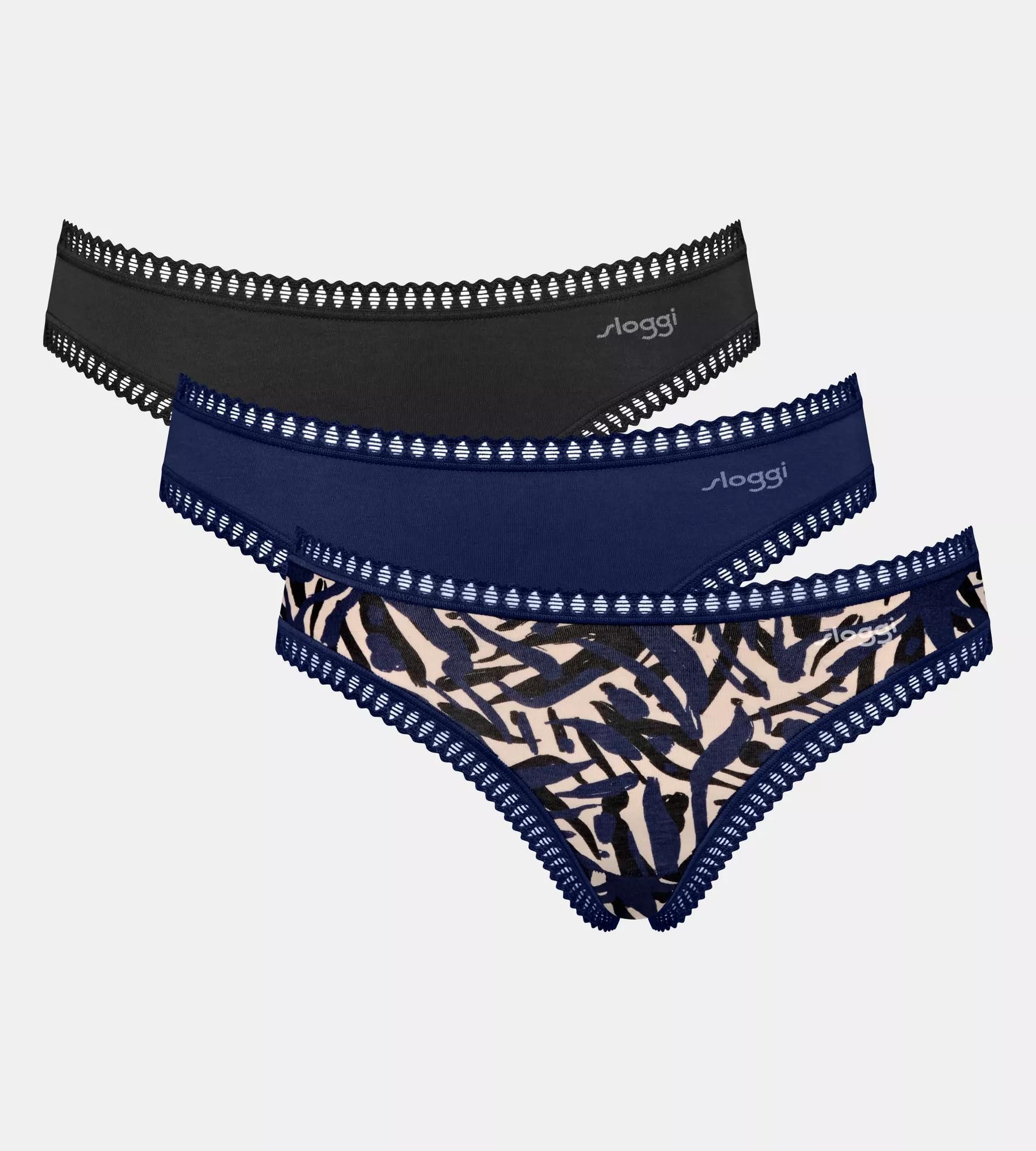 sloggi Minislip GO Crush (3er Pack) dehnbare Spitzendetails, Cotton-Mix