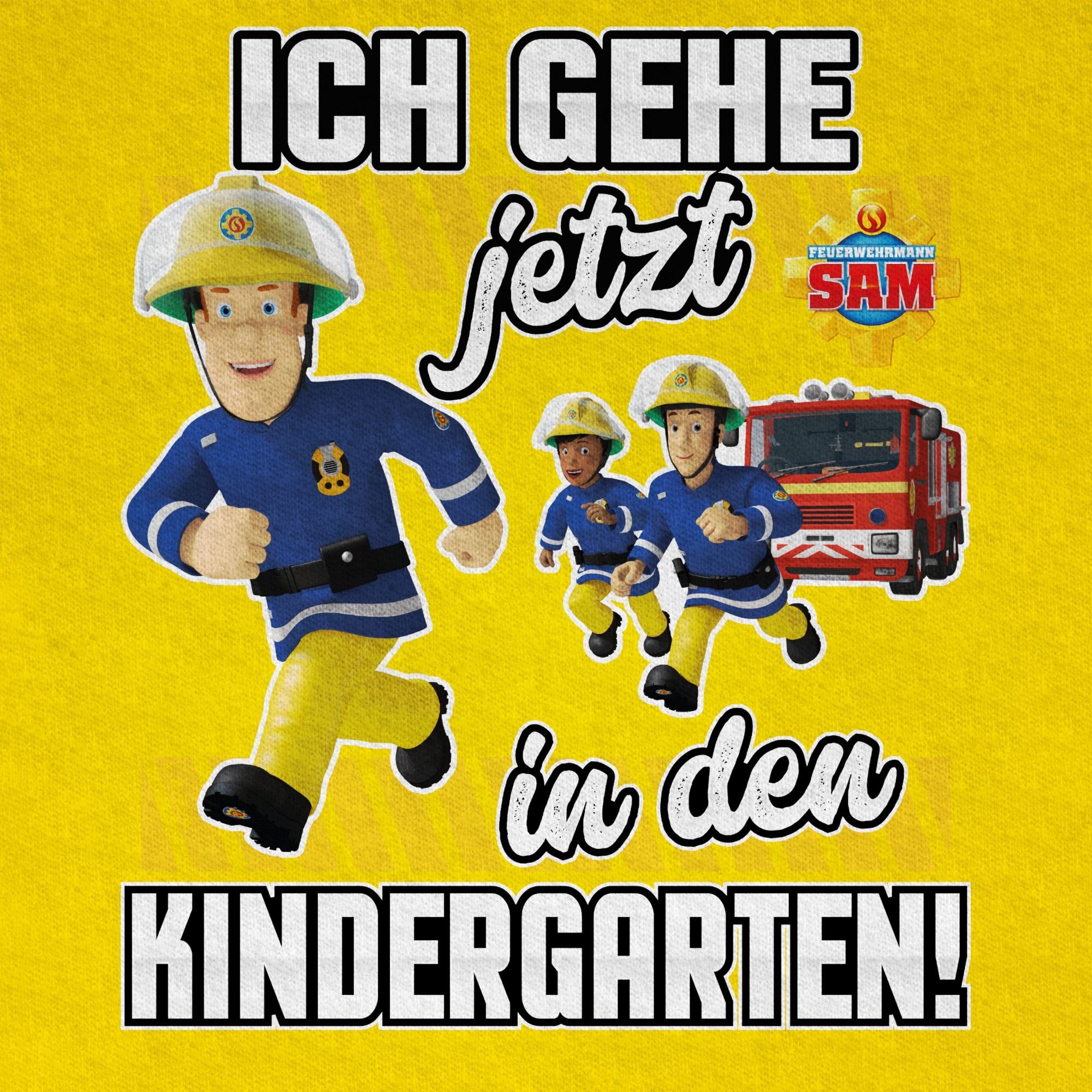 Shirtracer T-Shirt Ich gehe jetzt Kindergarten! Feuerwehrmann den 02 Sam in Jungen Gelb