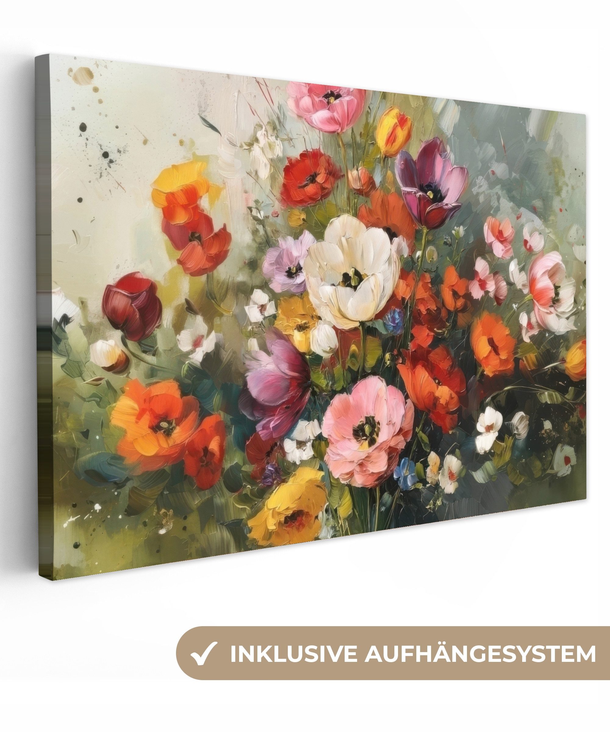 OneMillionCanvasses® Leinwandbild Fröhliches Bouquet - Dynamisch - Subtile günstig online kaufen