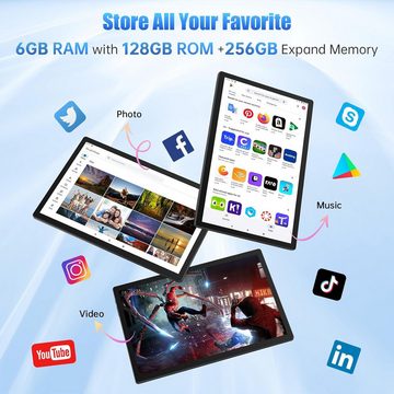 azamp 6 GB RAM 10000mAh Akku 1920 *1200 IPS HD Großes Display Tablet (14", 128 GB, Android 12, Ideal für Produktivität, Unterhaltung und Bildung)