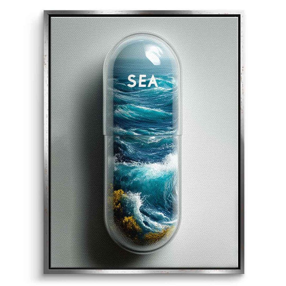 DOTCOMCANVAS® Leinwandbild SEA PILL, Leinwandbild SEA PILL Wandbild Kunstdruck