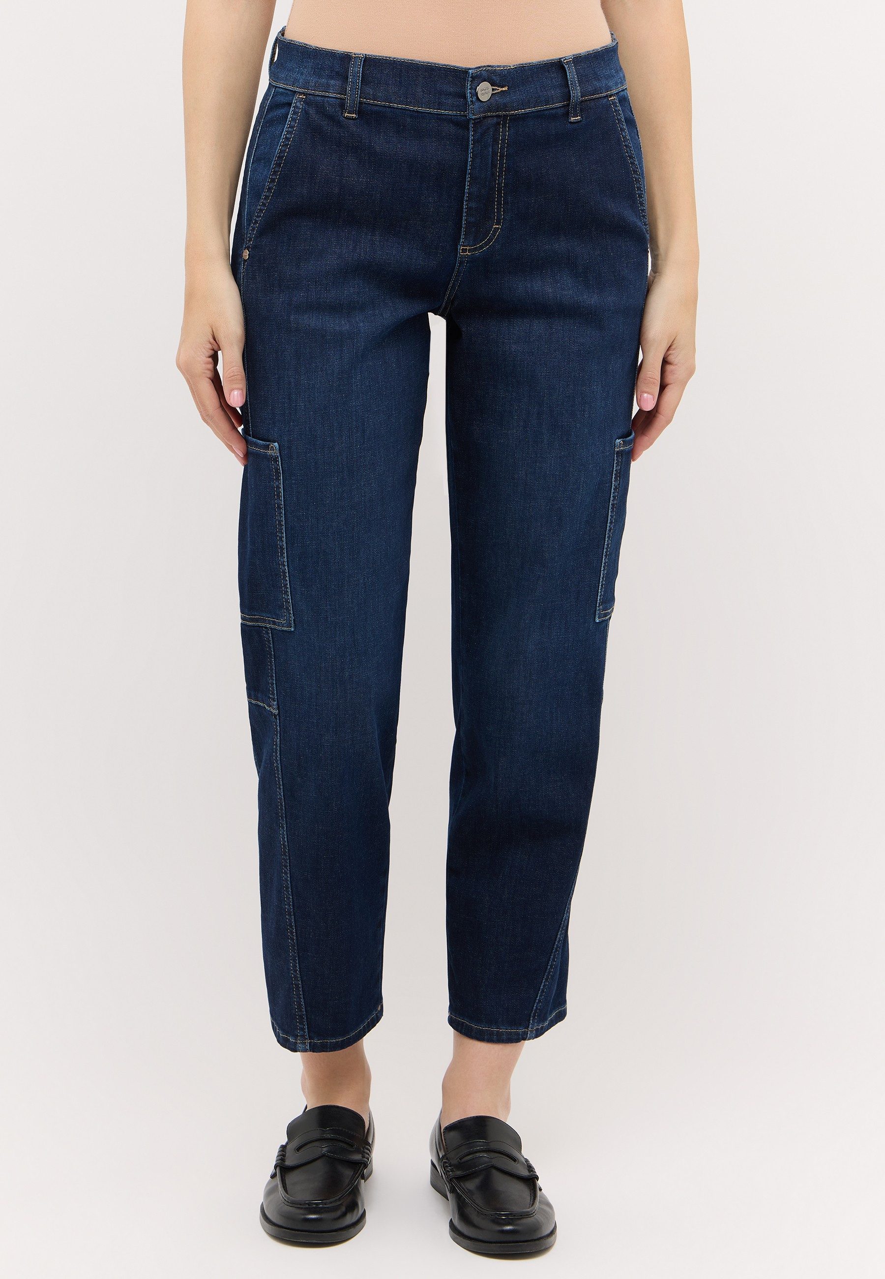 ANGELS Cargojeans EVY CARGO mit aufgesetzten Taschen an der Seite, O-Shape