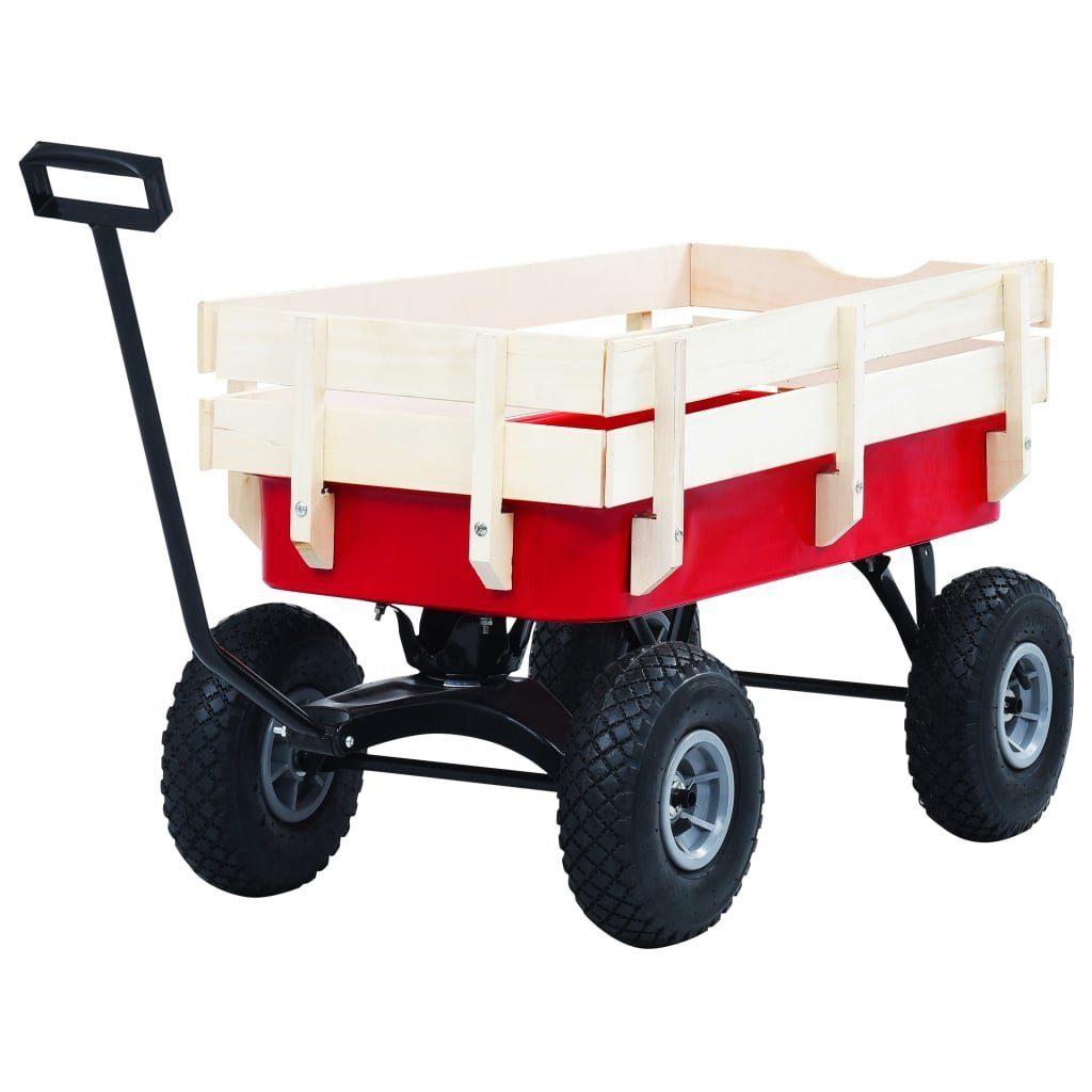 vidaXL Bollerwagen 150 kg Handwagen 150 kg Rot Transportwagen Bollerwagen Bollerwagen Gar