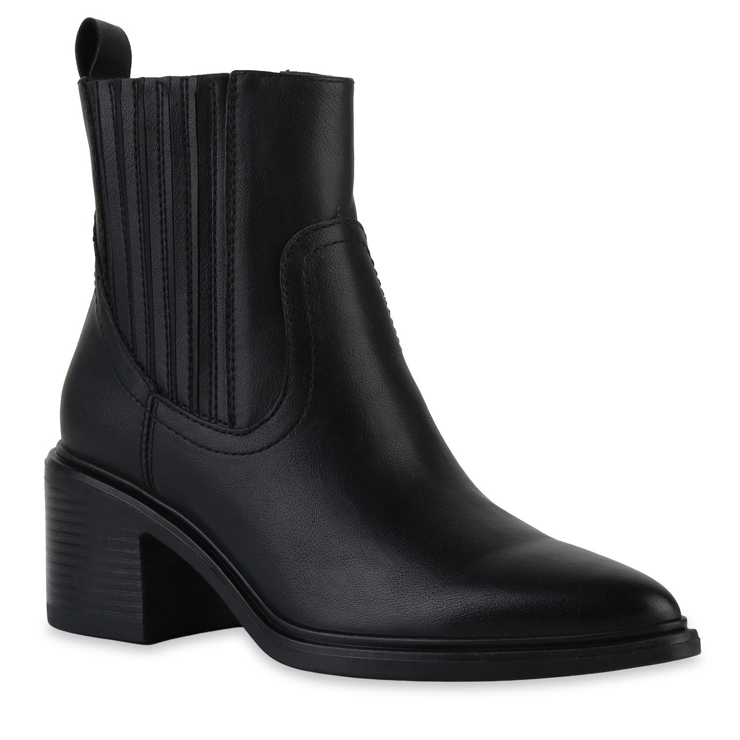 VAN HILL 841887 Stiefelette Damen Klassische Stiefeletten Spitze Booties Bl günstig online kaufen