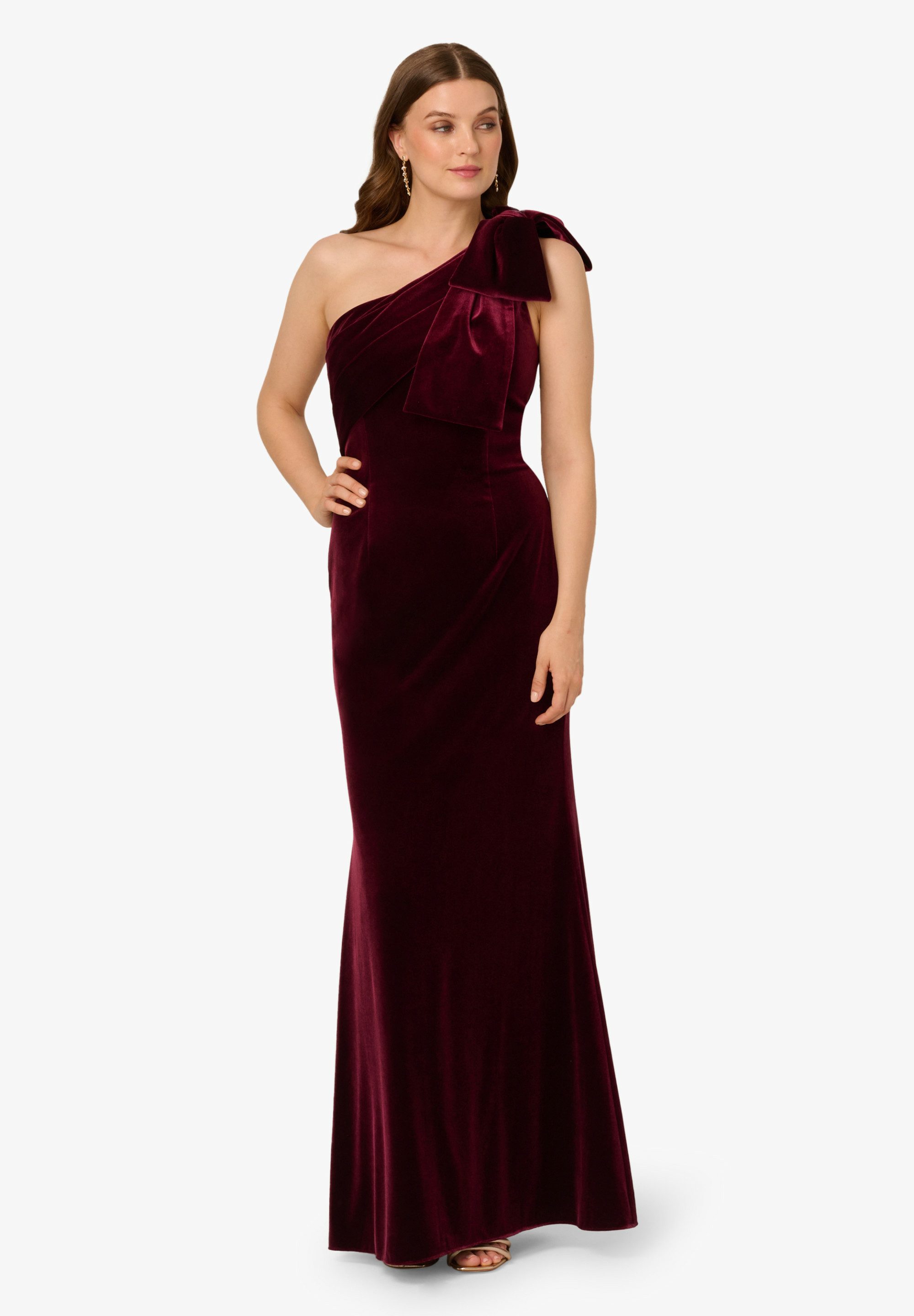 Adrianna Papell Abendkleid Halter Draped Velvet Gown Glamourös, schimmernd, günstig online kaufen