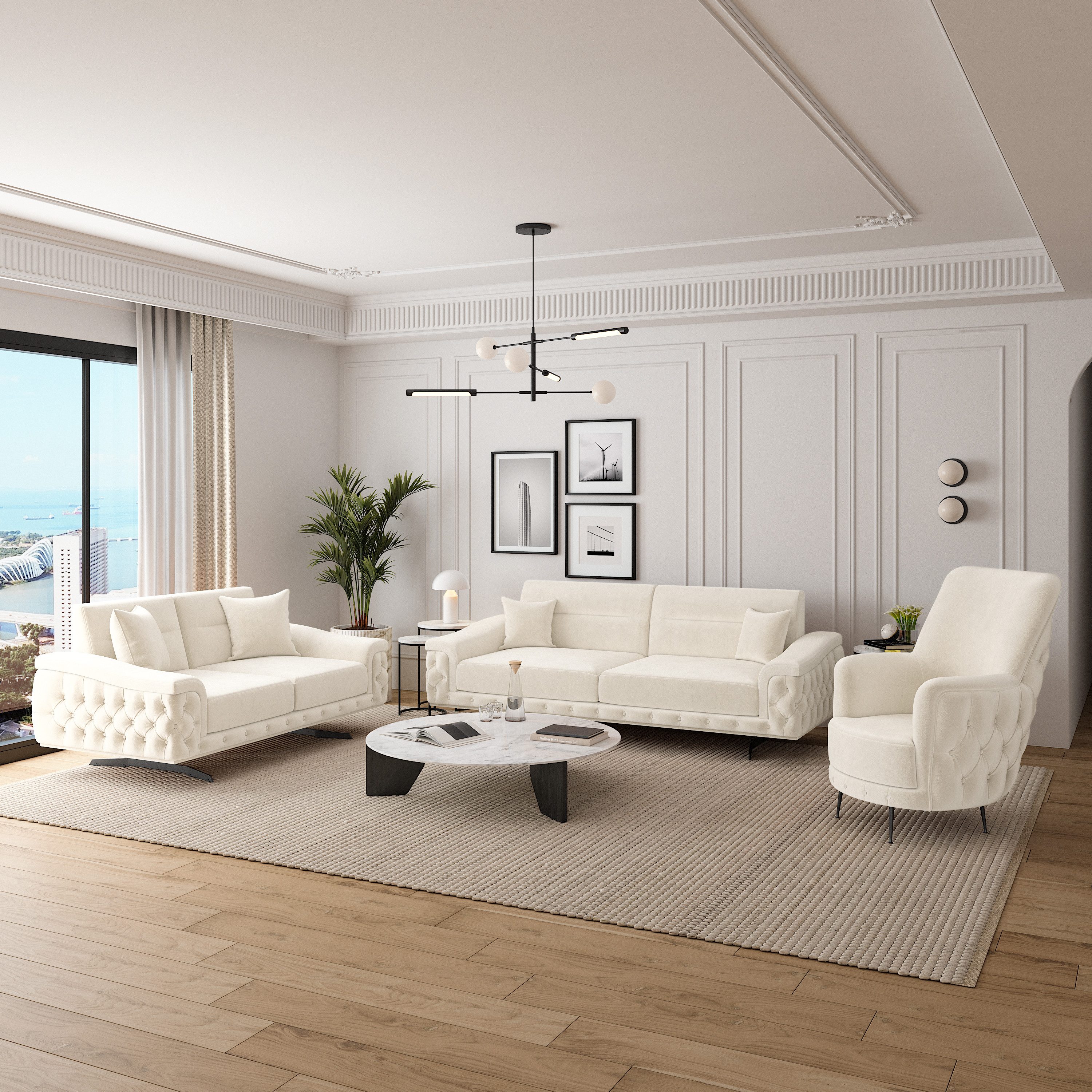 Möbeldreams Chesterfield-Sofa Chesterfield Sofa-Set Sara 3-3-1 / 3-2-1