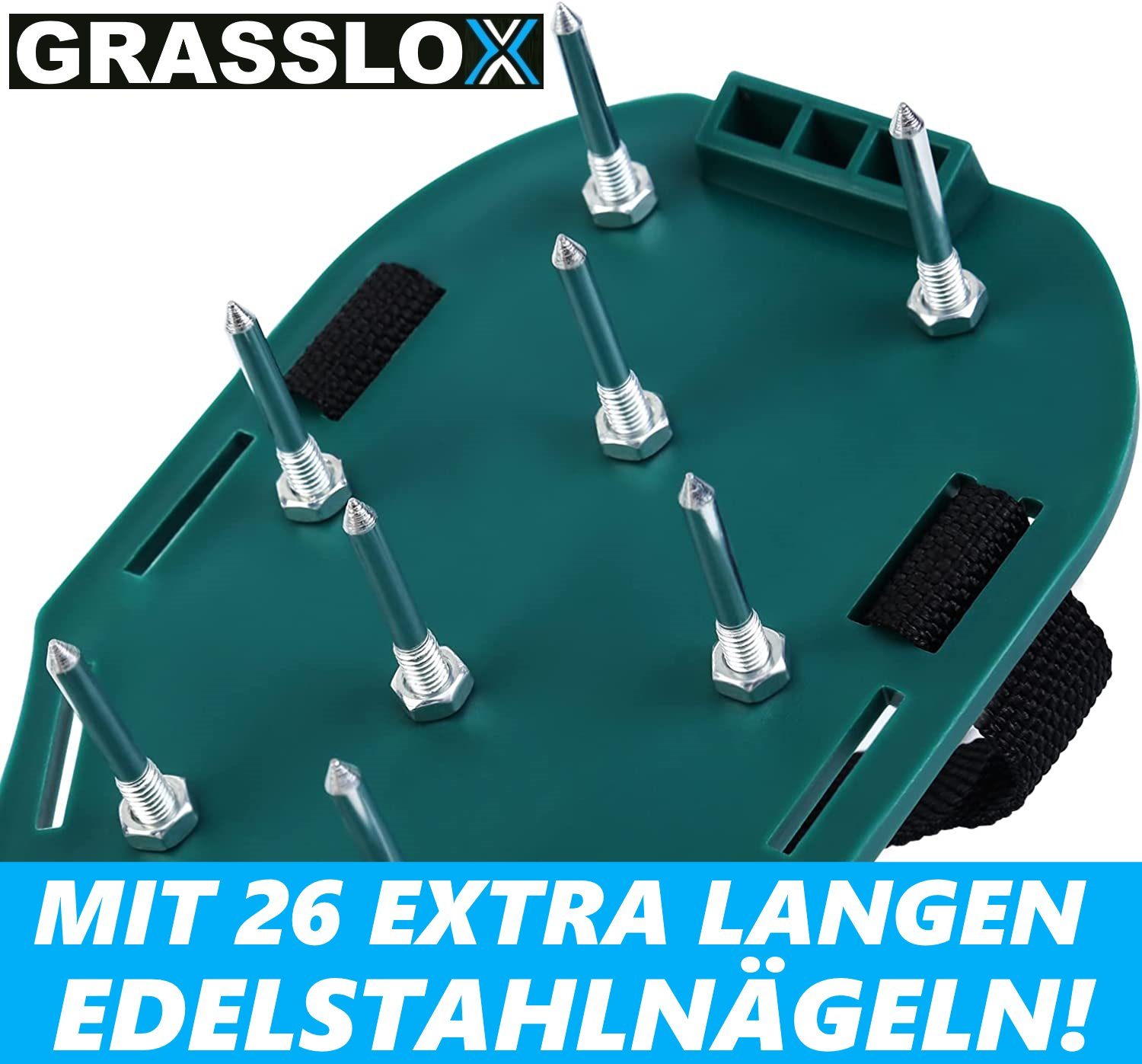MAVURA Rasenlüfter GRASSLOX Rasenbelüfter Nagelschuhe Vertikutierer günstig online kaufen
