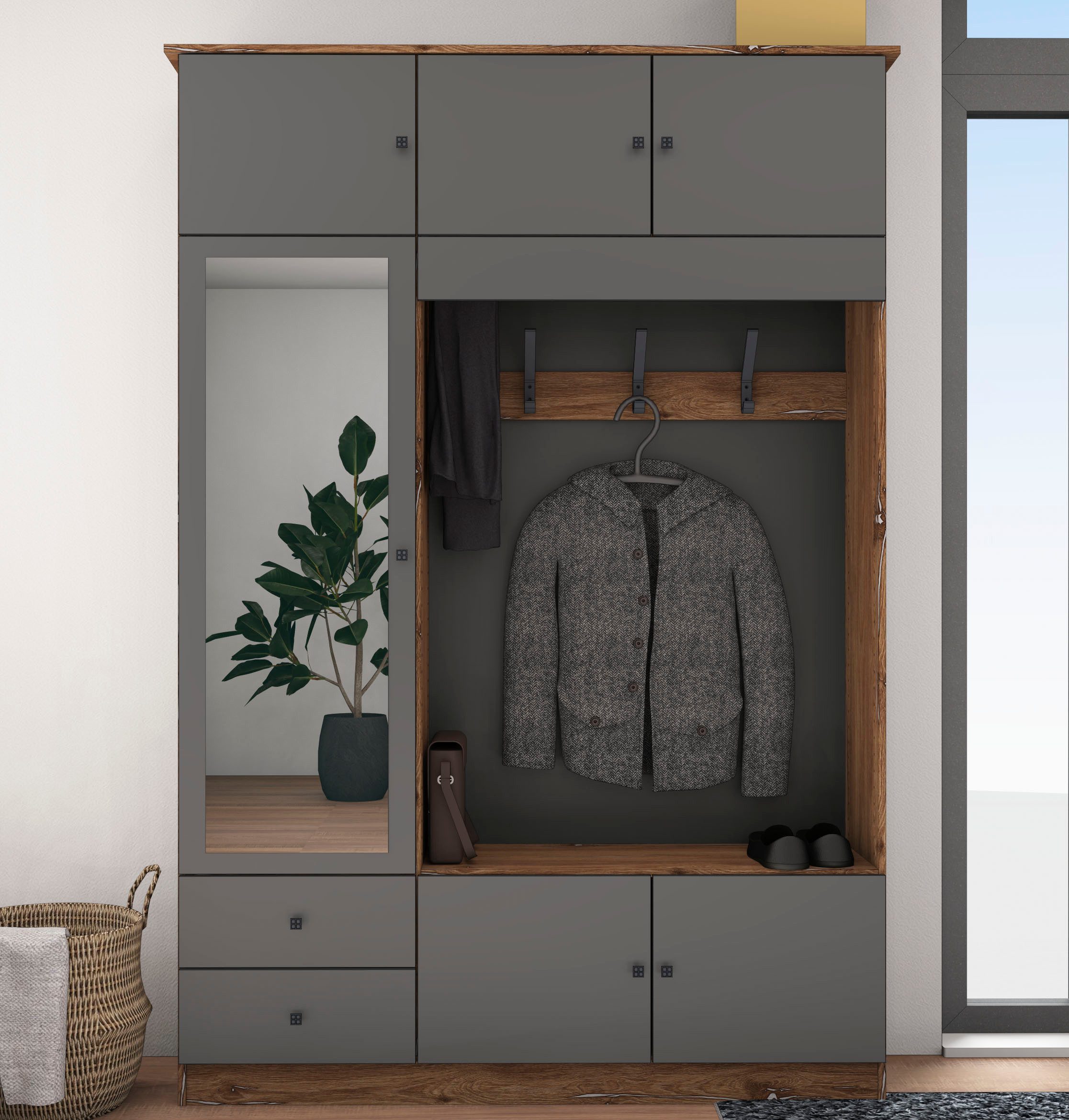 borchardt Möbel Garderobenschrank Kompakta Höhe 202 cm – Bild 2 von 4
