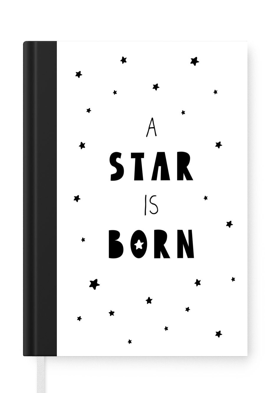 MuchoWow Notizbuch Zitate - Ein Stern ist geboren - Baby - Kinder - Sprichwörter, Journal, Merkzettel, Tagebuch, Notizheft, A5, 98 Seiten, Haushaltsbuch