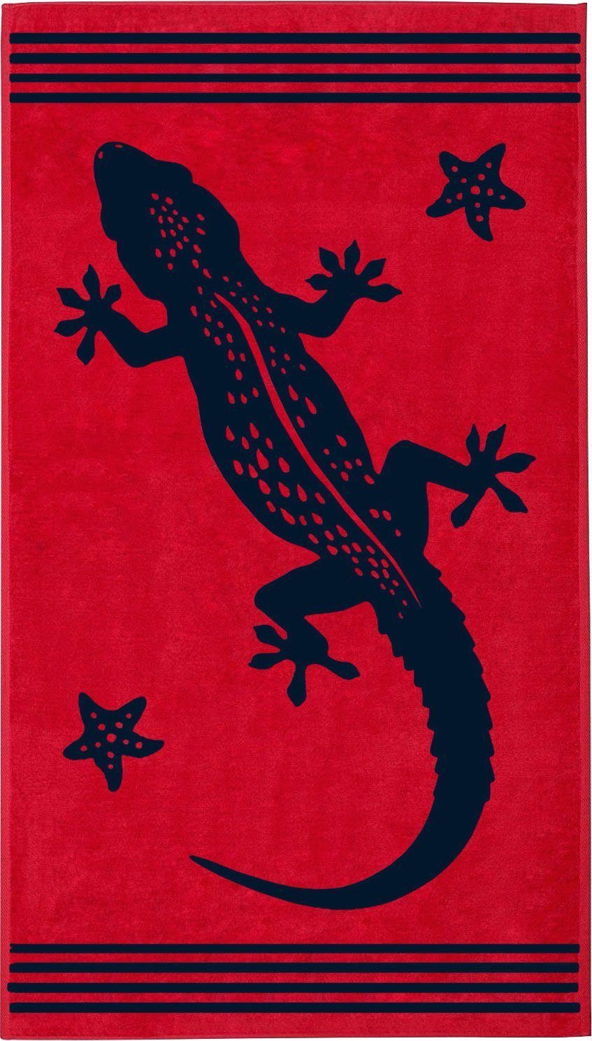 Delindo Lifestyle Strandtuch Tropical "Gecko", Baumwolle günstig online kaufen