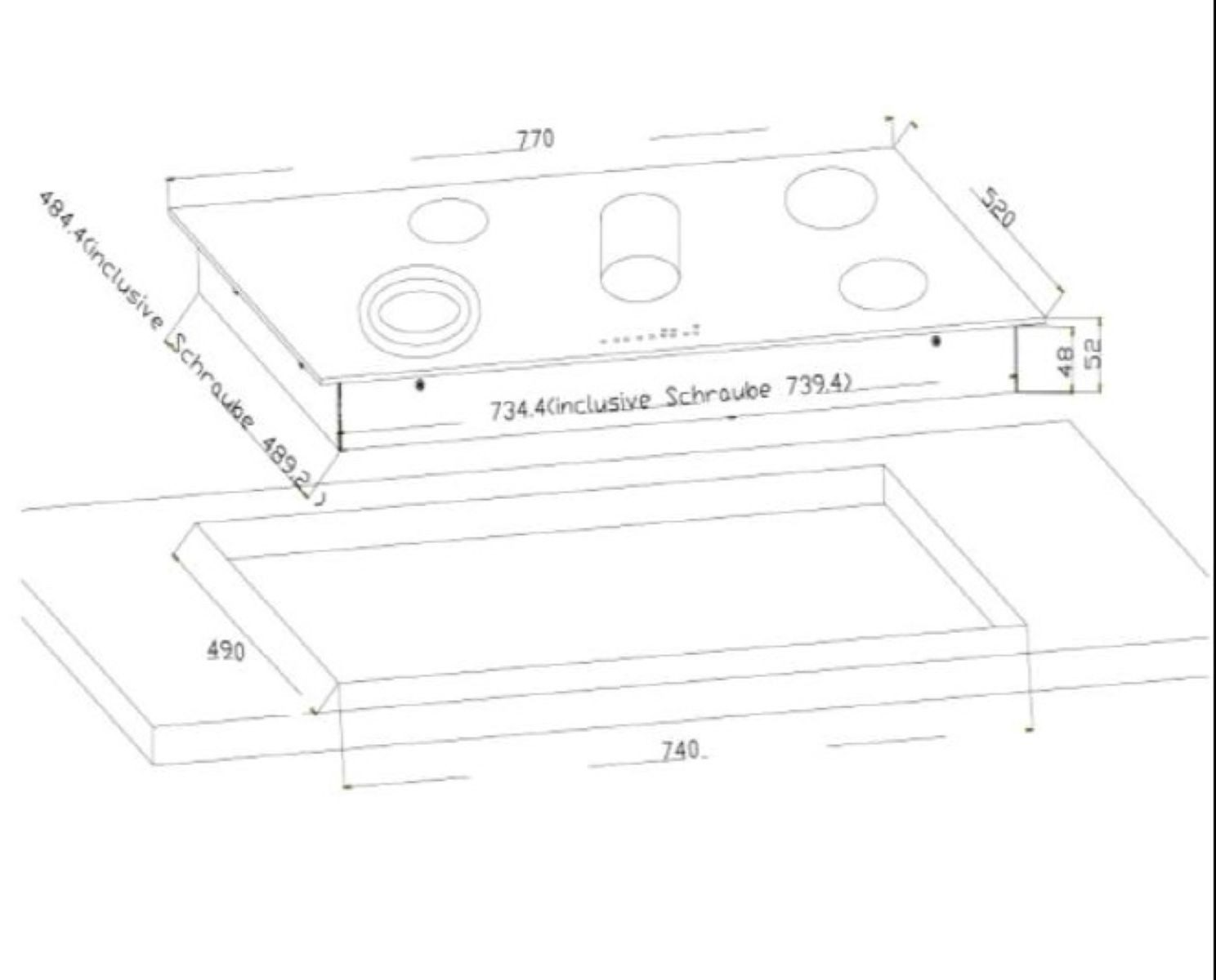PKM Elektro-Kochfeld EB-C5-3KBTCF PKM EB-C5-3KBTCF, Timer, Kindersicherung