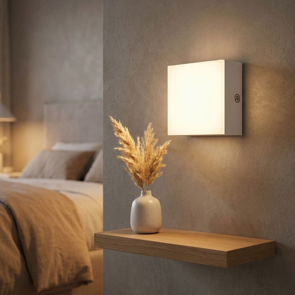 GLOBO LIGHTING LED Wandleuchte, LED-Leuchtmittel fest verbaut, Warmweiß, Wandlampe Wandleuchte Flurleuchte LED Touchdimmer weiß USB-Kabel B 10