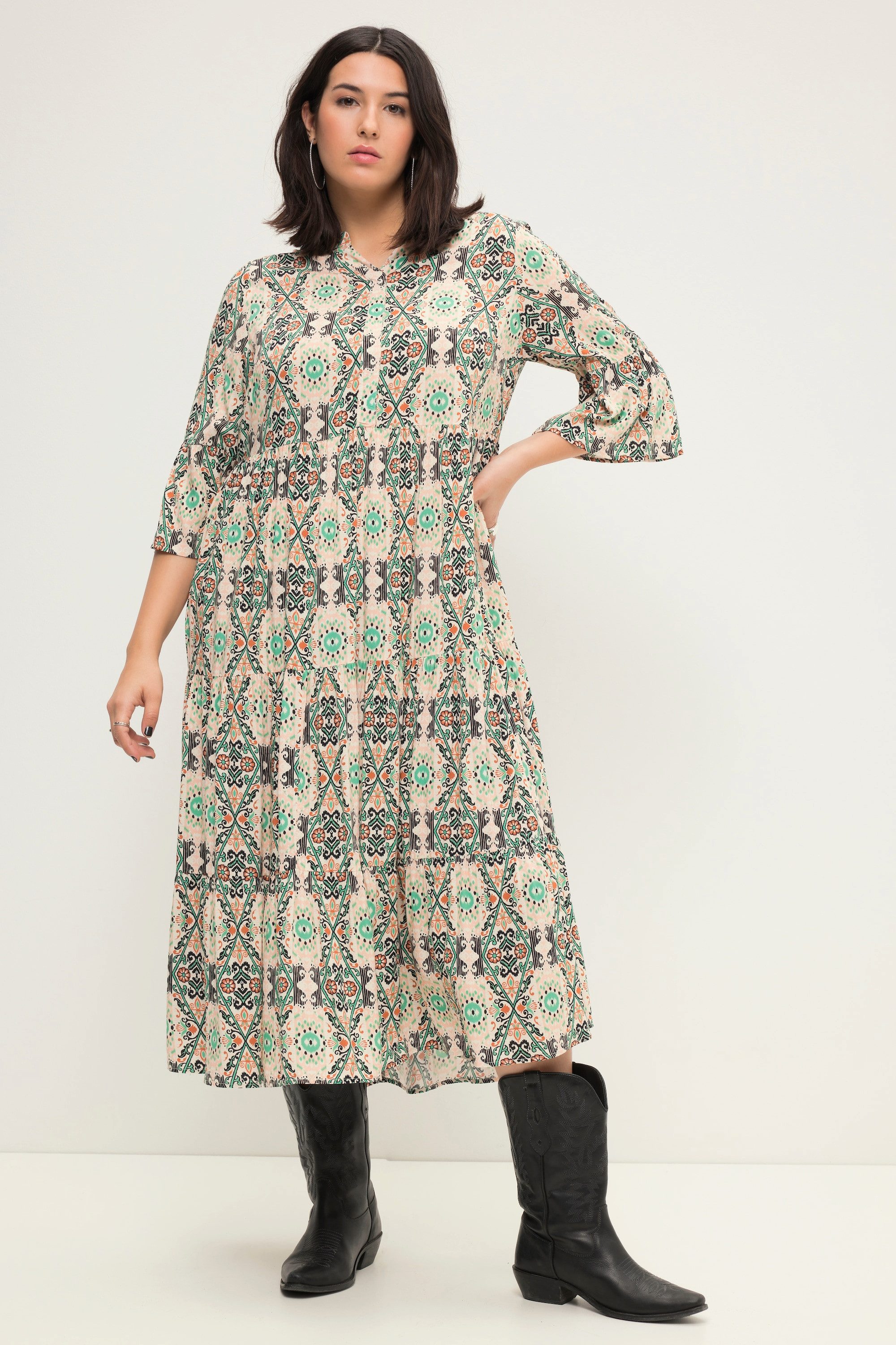 Studio Untold Maxikleid Maxikleid A-Line Boho-Print günstig online kaufen