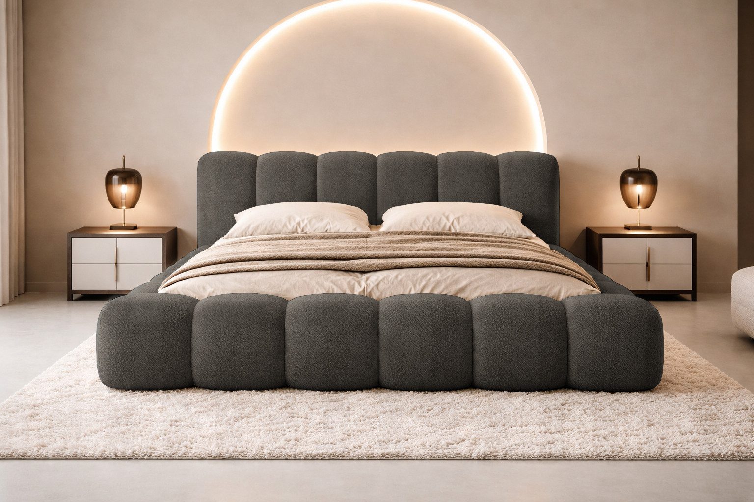 Compleo Polsterbett Designerbett, Wolkenbett, TOPSELLER, Modern Schlafzimmer, Made in EU, Wolkenbett modern