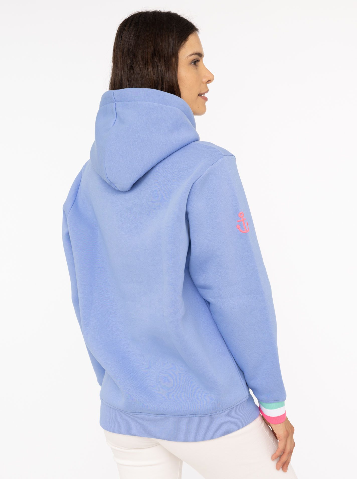 Zwillingsherz Hoodie Langarm, Kapuze, Neon-Details, Kordelzug, Frontprint, günstig online kaufen