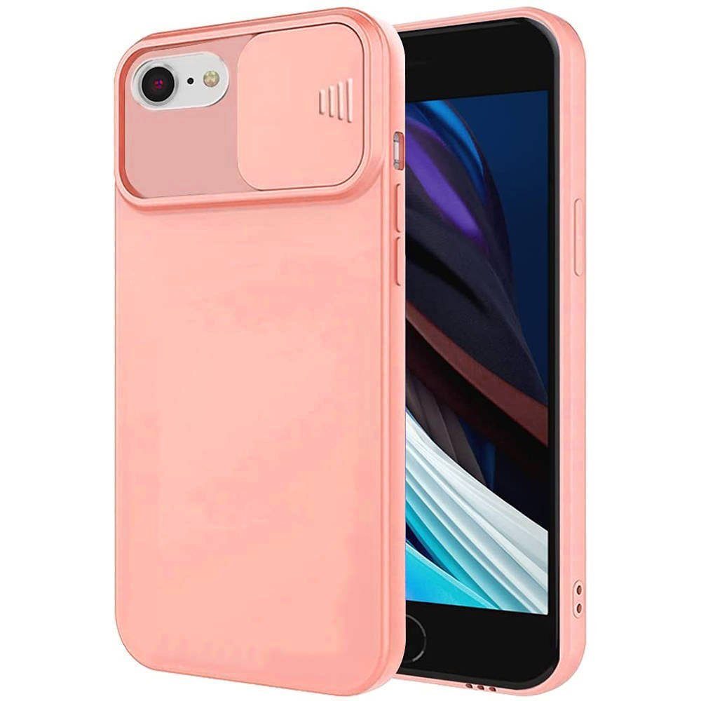 cofi1453 Handyhülle CamShield Silikon Slim mit Kameraschutz kompatibel mit iPhone 8 Lila, Cover Schutzhülle