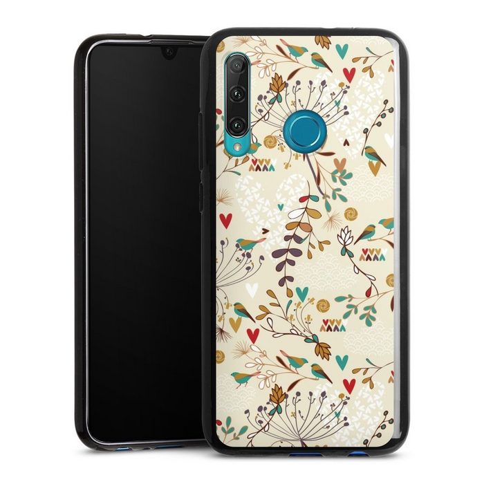 DeinDesign Handyhülle Retro Vogel Blumen Floral Wilderness OnePlus 8 Silikon Hülle Bumper Case Handy Schutzhülle Smartphone Cover