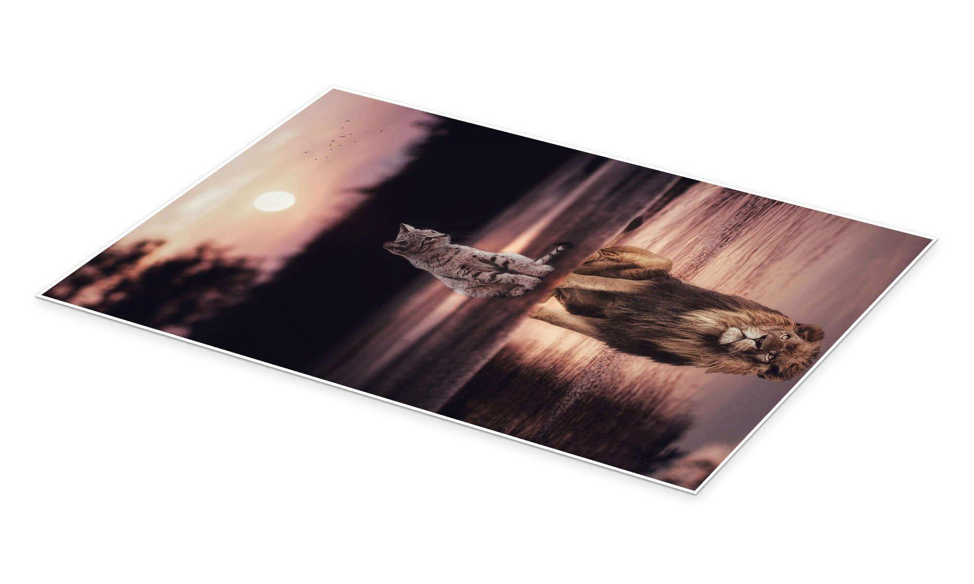 Posterlounge Wandbild Dream Big - Kleine Katze wird zum Löwen, Gen Z, erhältlich als Poster, Leinwandbild, Wandsticker oder Acrylglasbild