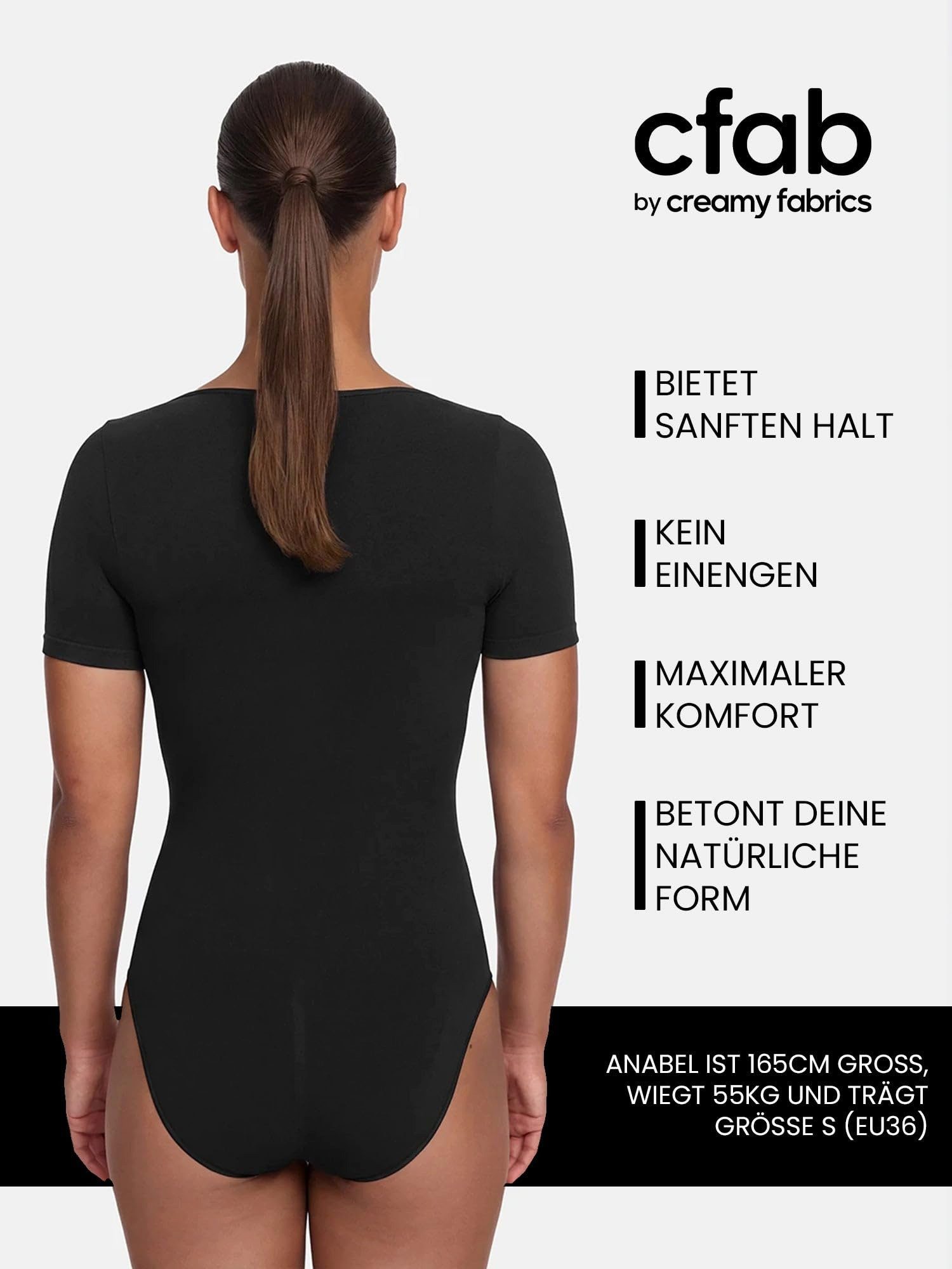 cfab (creamy fabrics) Miederbody T-Shirt Bodysuit Sculpting Shapewear mit Slip-Sunset Orange-S (1-tlg) Figurformend