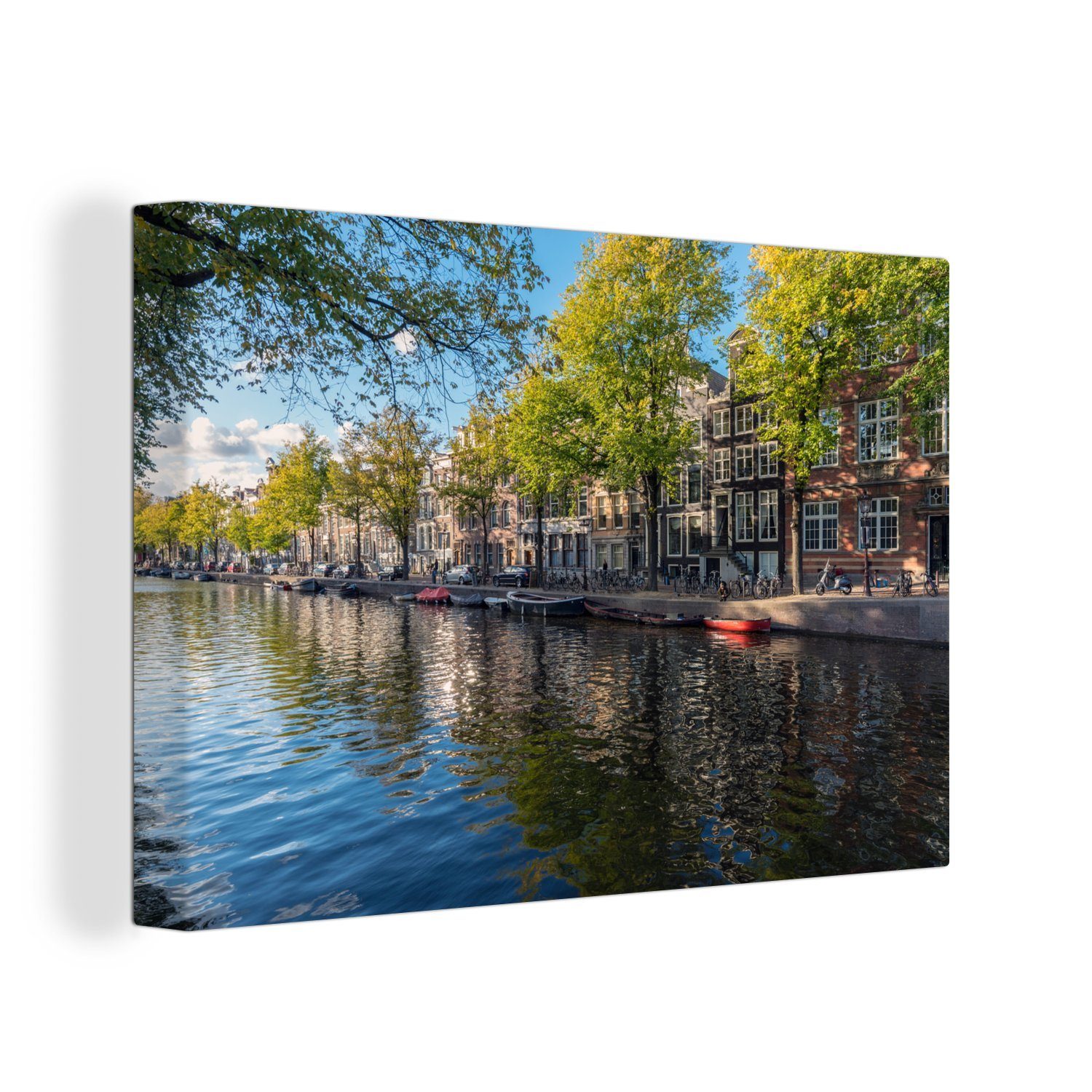 OneMillionCanvasses® Leinwandbild Die Prinsengracht im Zentrum von Amsterdam, (1 St), Wandbild Leinwandbilder, Aufhängefertig, Wanddeko, 30x20 cm