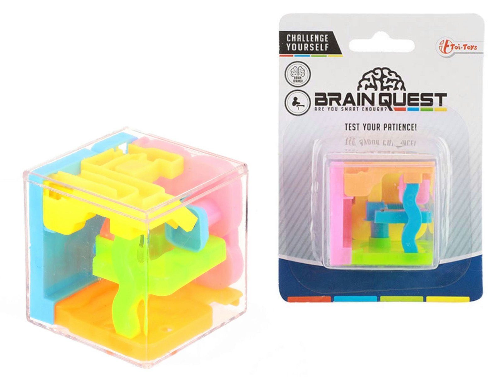 Toi-Toys Spiel Geduldspiel - Brain Quest Puzzle Labyrinth 3D