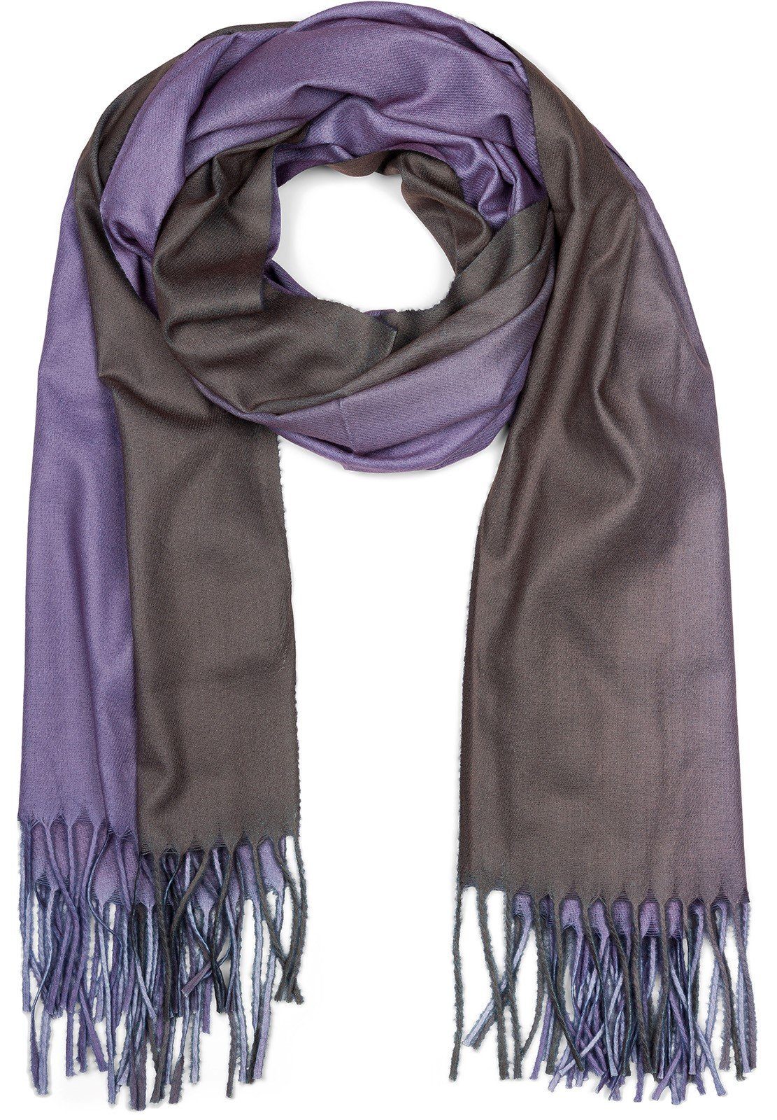 styleBREAKER Modeschal Schal mit 2-Farbigem Farbverlauf, günstig online kaufen