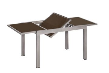 MERXX Garten-Essgruppe Vicenza, (Set 9-teilig, Tisch, 8 Klappsessel, Aluminium mit Textilbespannung, Sicherheitsglas), mit ausziehbarem Tisch