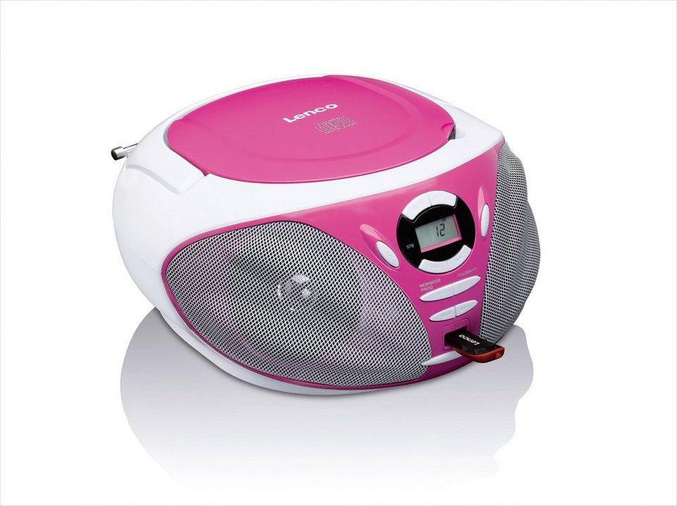 Lenco SCD-300 CD-Radiorecorder (PLL FM-Radio, Tragbares Toploader CD-Radio  mit MP3 Funktion), Tragbares Toploader CD-Radio mit MP3 Funktion