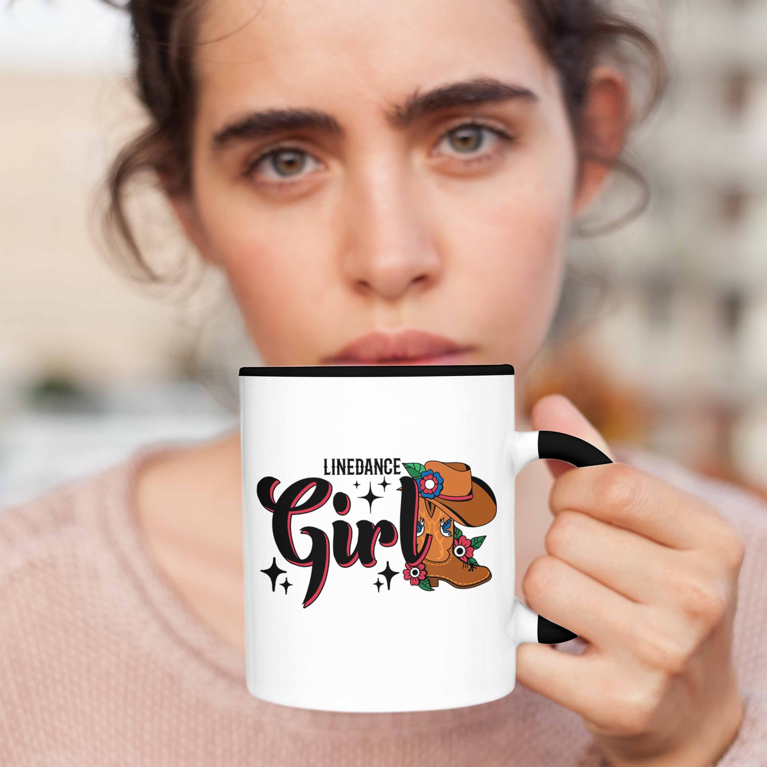 Schwarz Geschenk Kafffeetasse Spruch Spruch Line Trendation Girl Dance Tasse Tasse Linedance