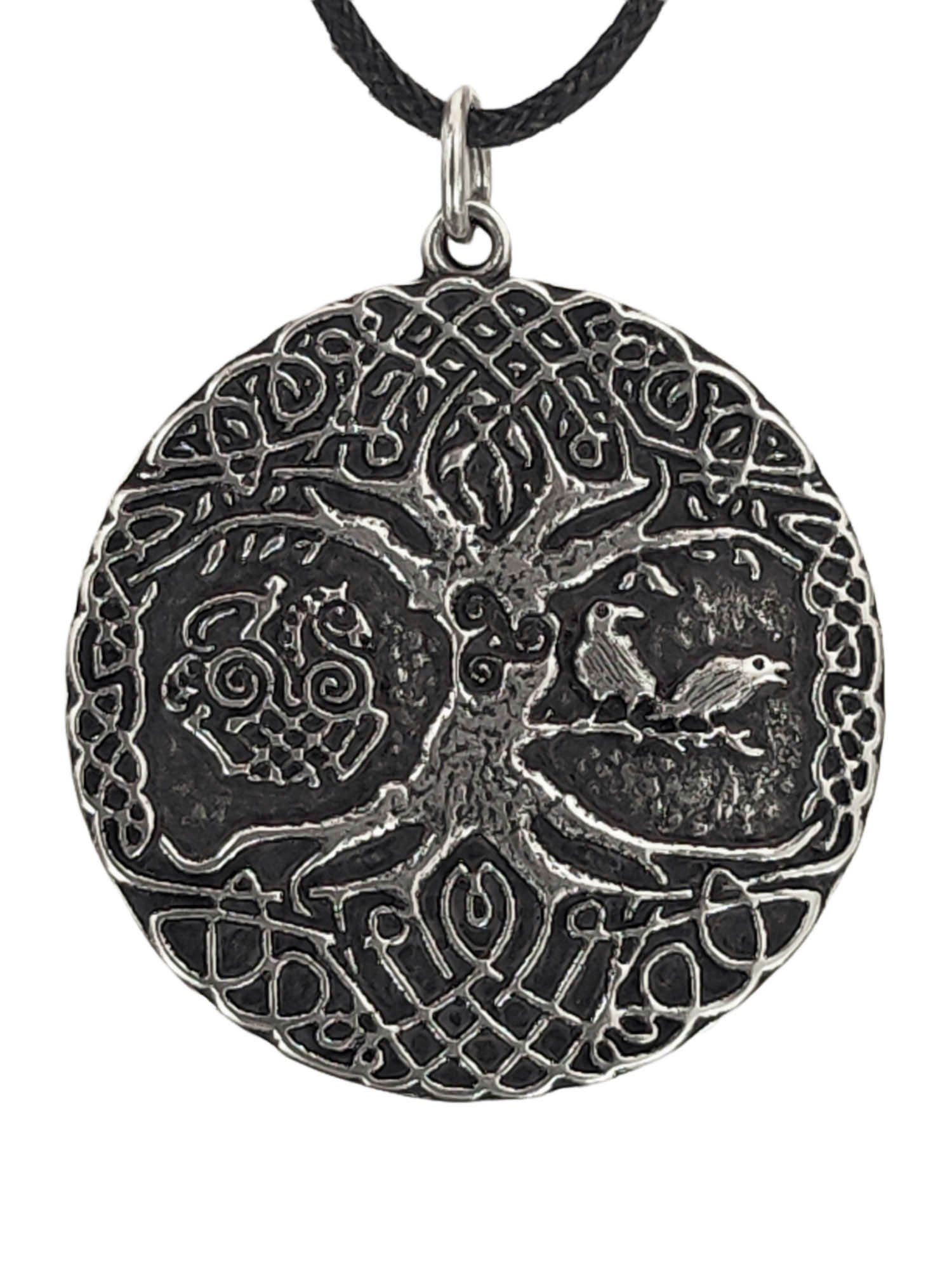 Kiss of Leather Kettenanhänger Lebensbaum mit Sleipnir Slepner achtbeiniges Pferd Odins 925 Sterling Silber