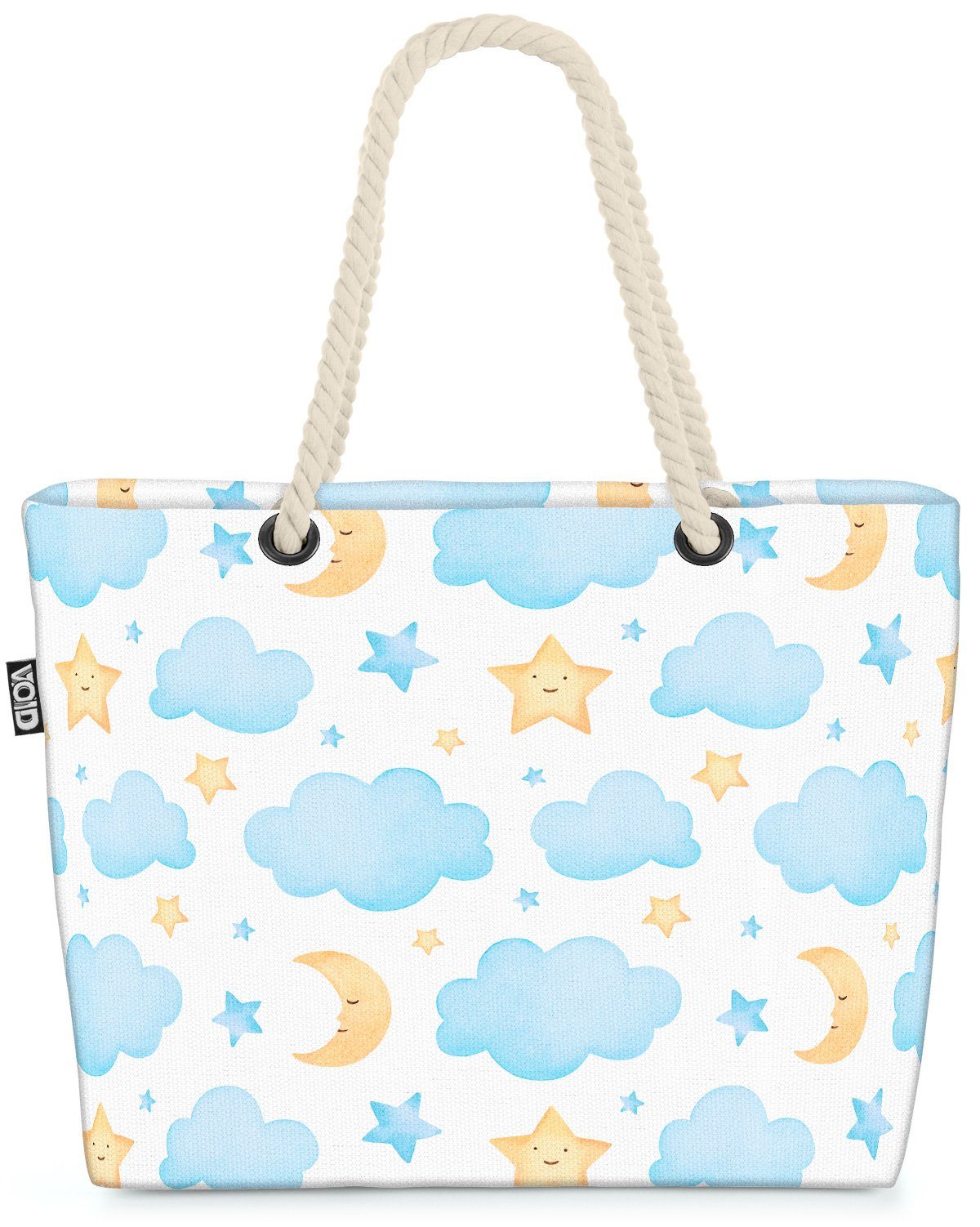 VOID Strandtasche (1-tlg), Mond Sterne Wolken Mond Sterne Wolken Kinder Jungen Mädchen Baby Kind
