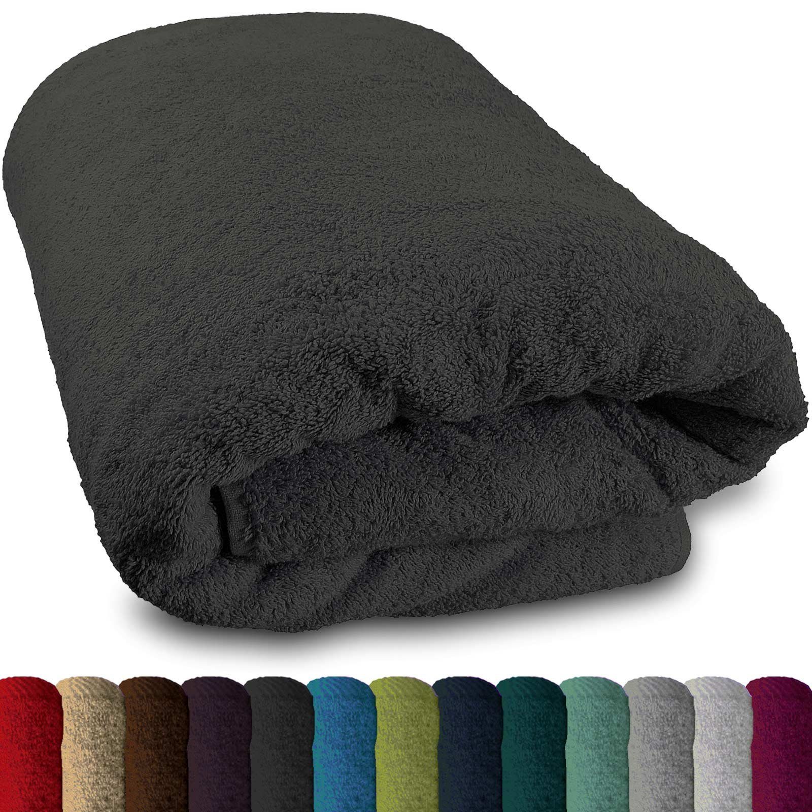 (1-St) dunkelgrau cm Lanudo® Saunahandtuch Baumwolle Line" Farben, Badetücher 100% div. "Pure Lanudo 80x200