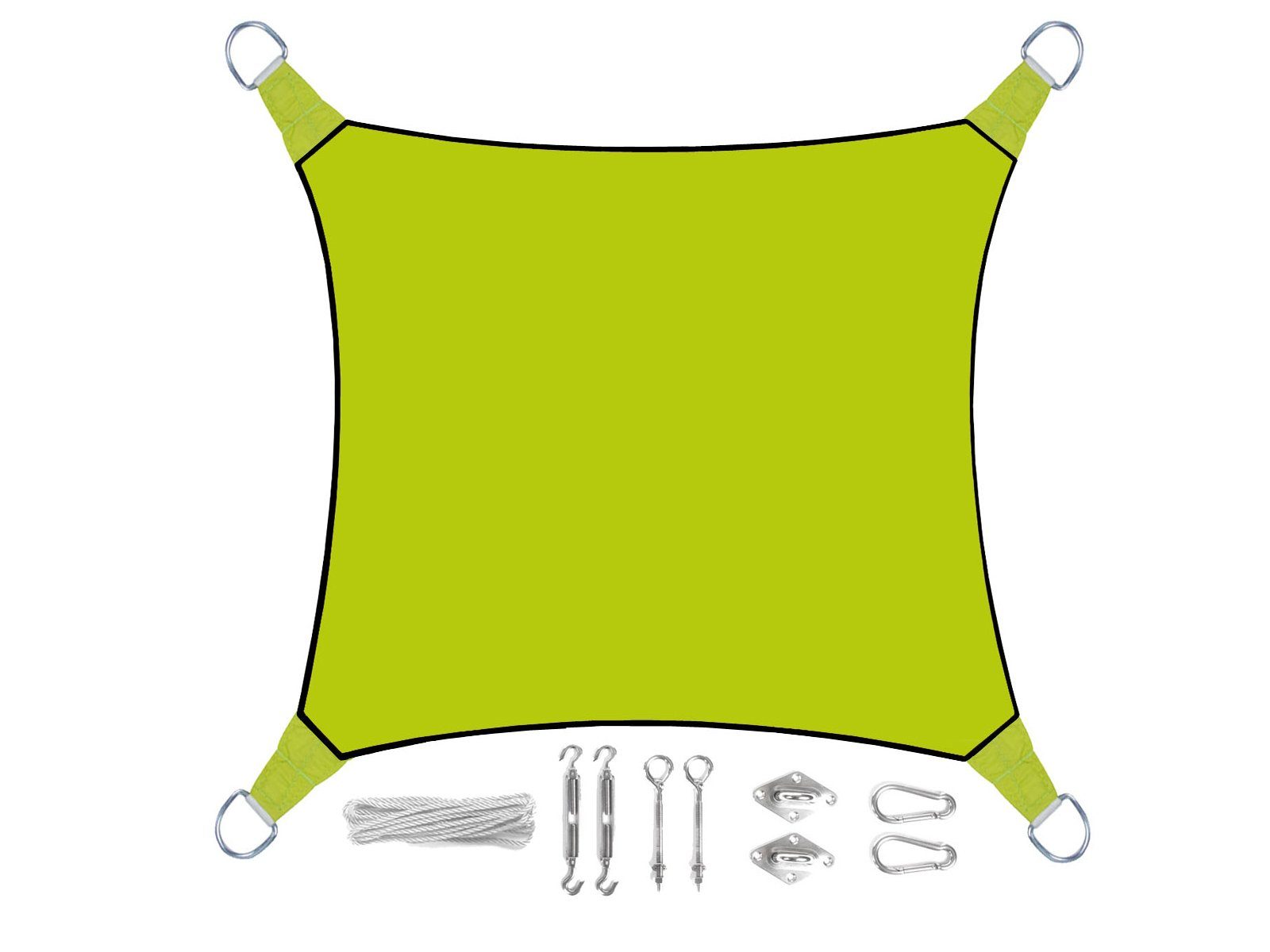 PEREL Sonnensegel, quadratisch 3,6 - 5x5m günstig online kaufen