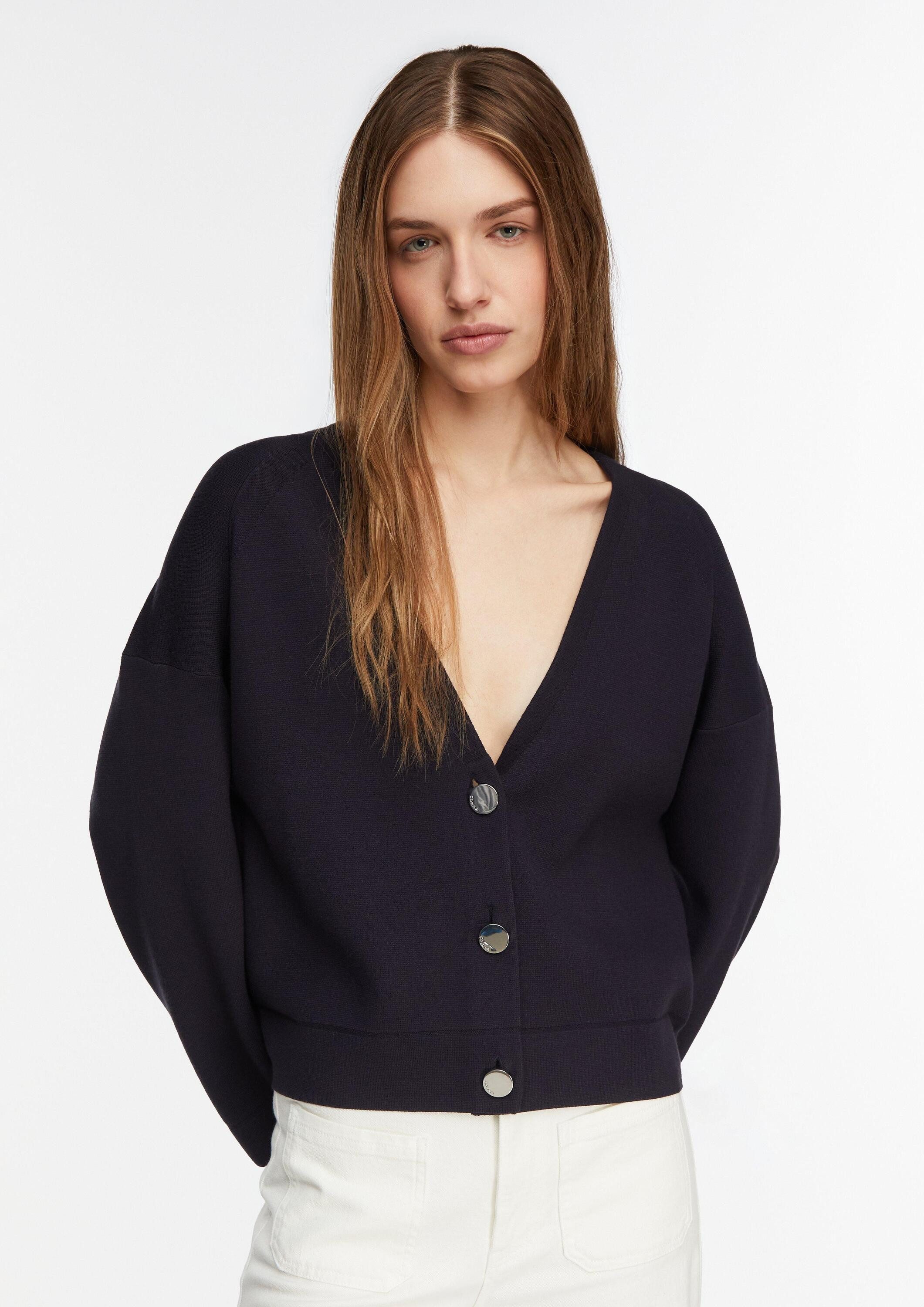 comma Cardigan Strickjacke V-Neck Cardigan mit weiten Ärmeln