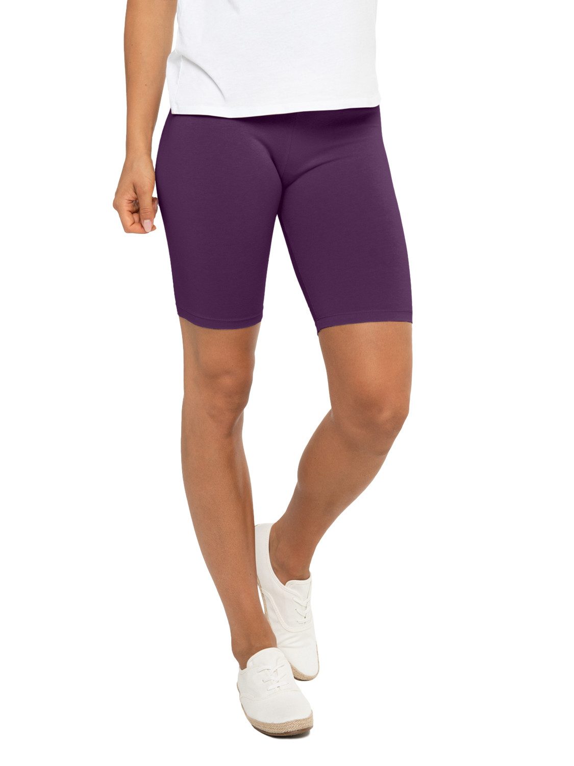 celodoro Shorts Damen Kurzleggings Stretch-Jersey Radlerhose aus Baumwolle
