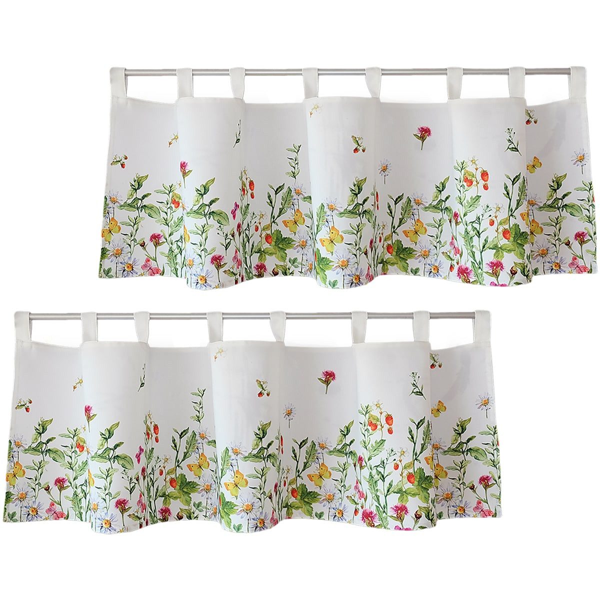 matches21 HOME & HOBBY Scheibengardine Scheiben-Gardine Landhaus-Stil Blume günstig online kaufen