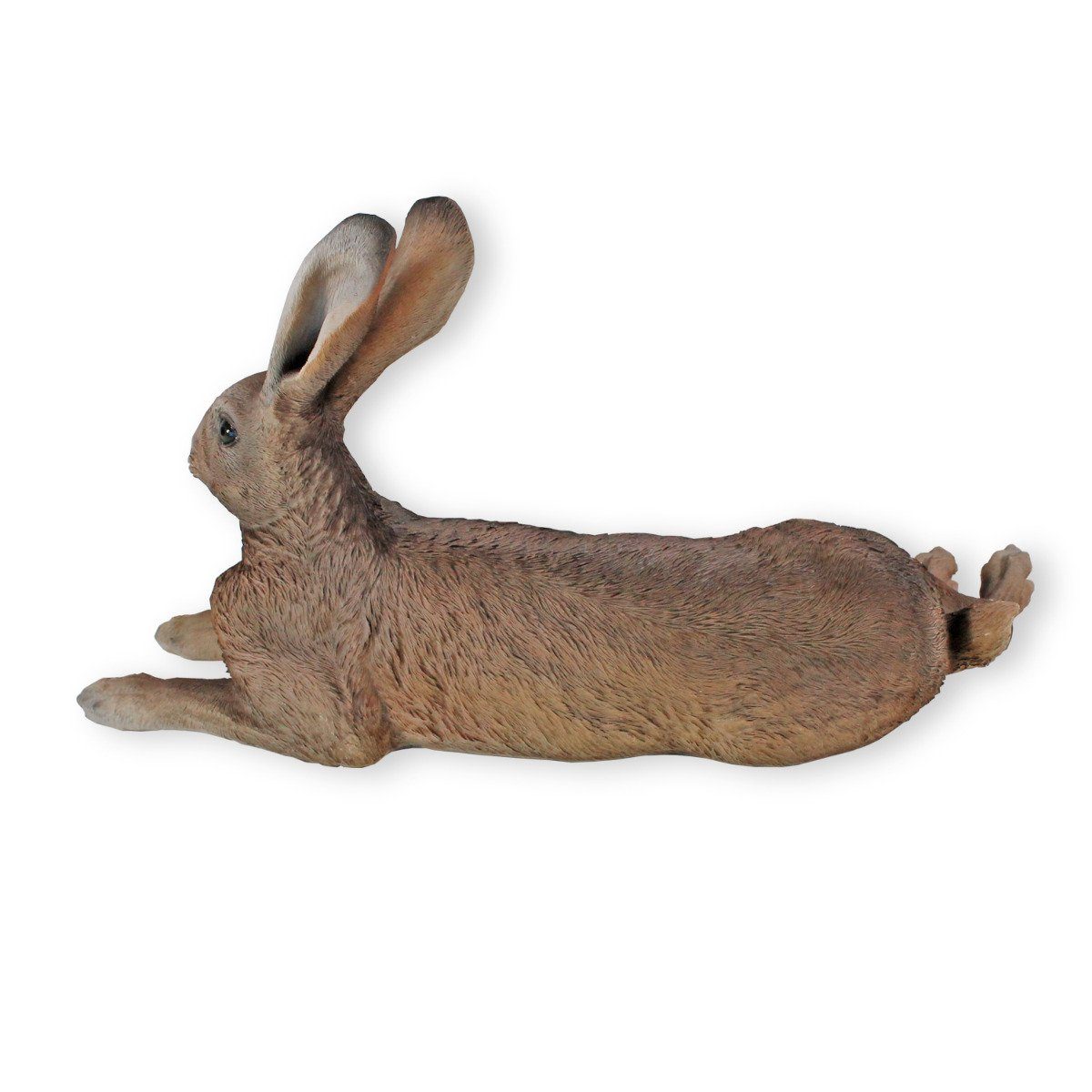 colourliving Gartenfigur Hase Figur, Theo Tierfiguren, lebensechte hergestellt Hasen cm detailgetreu Figur 47 handbemalt, liegend lang
