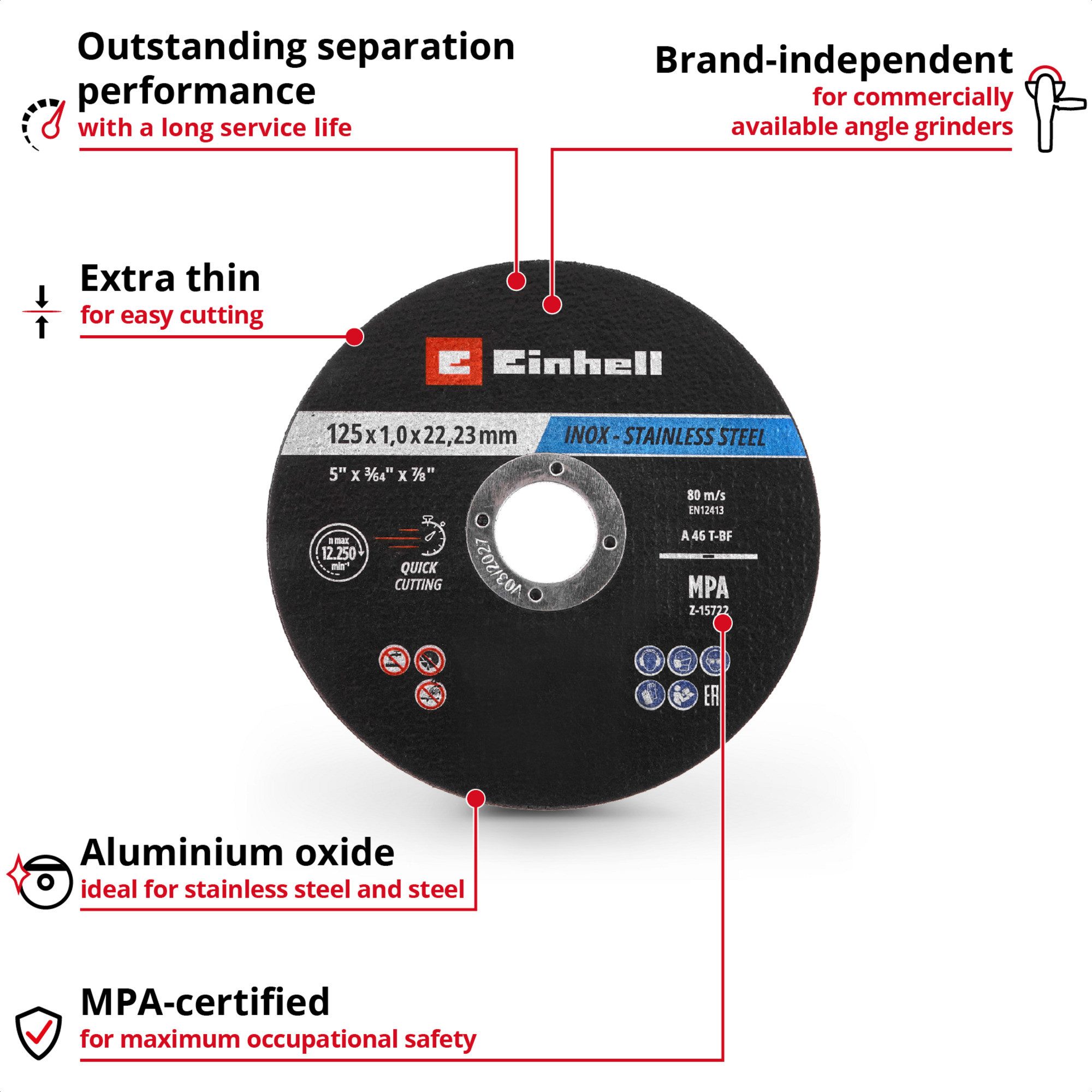 Einhell Sägeblatt EINHELL Trennscheibe dünn, Ø 125 x 1,0mm, 50
