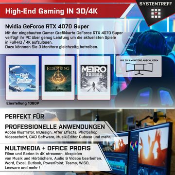 SYSTEMTREFF Gaming-PC (Intel Core i9 12900KF, GeForce RTX 4070 Super, 32 GB RAM, 1000 GB SSD, Wasserkühlung, Windows 11, WLAN)