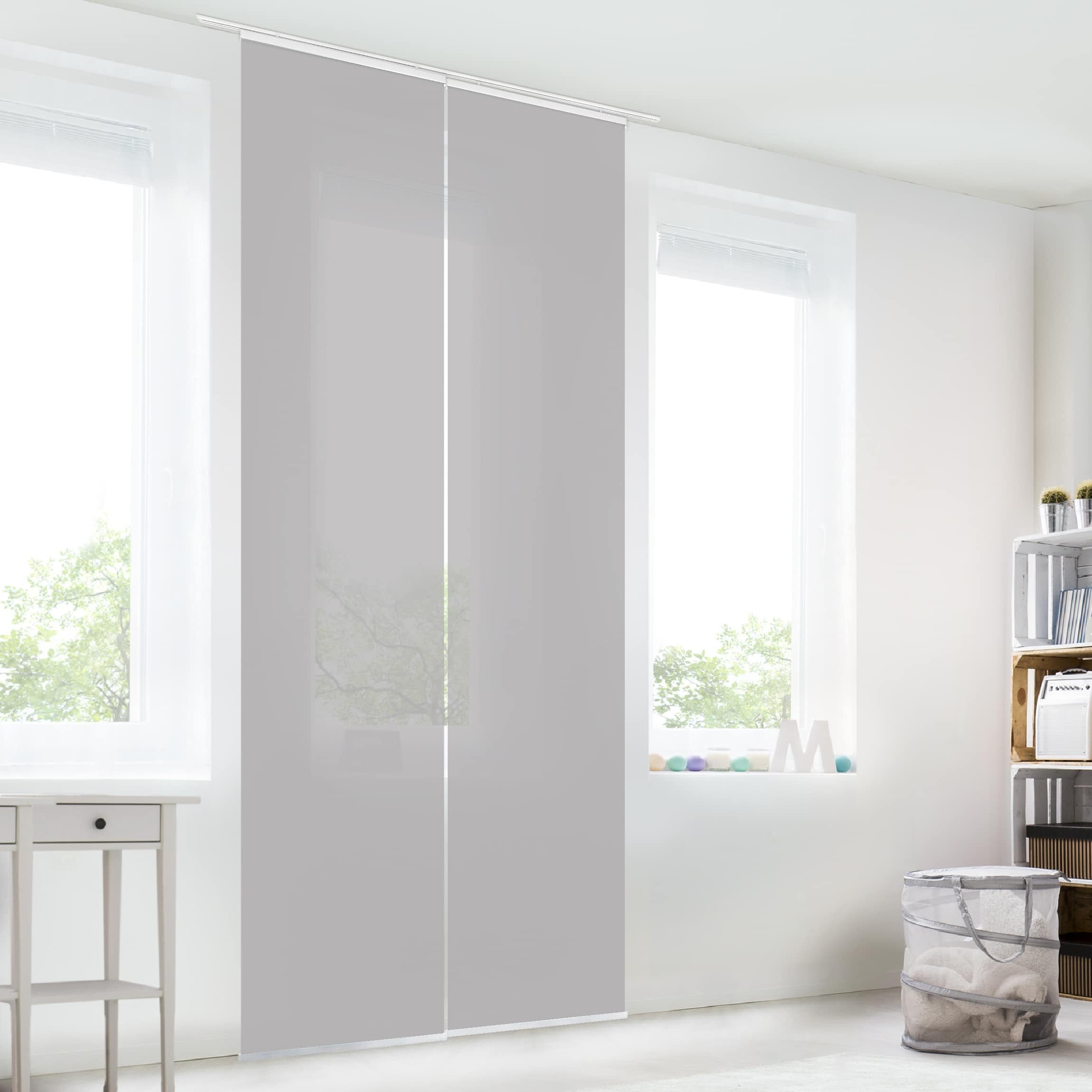 Bilderdepot24 Schiebegardine modern Flächenvorhang blickdicht Achatgrau, günstig online kaufen